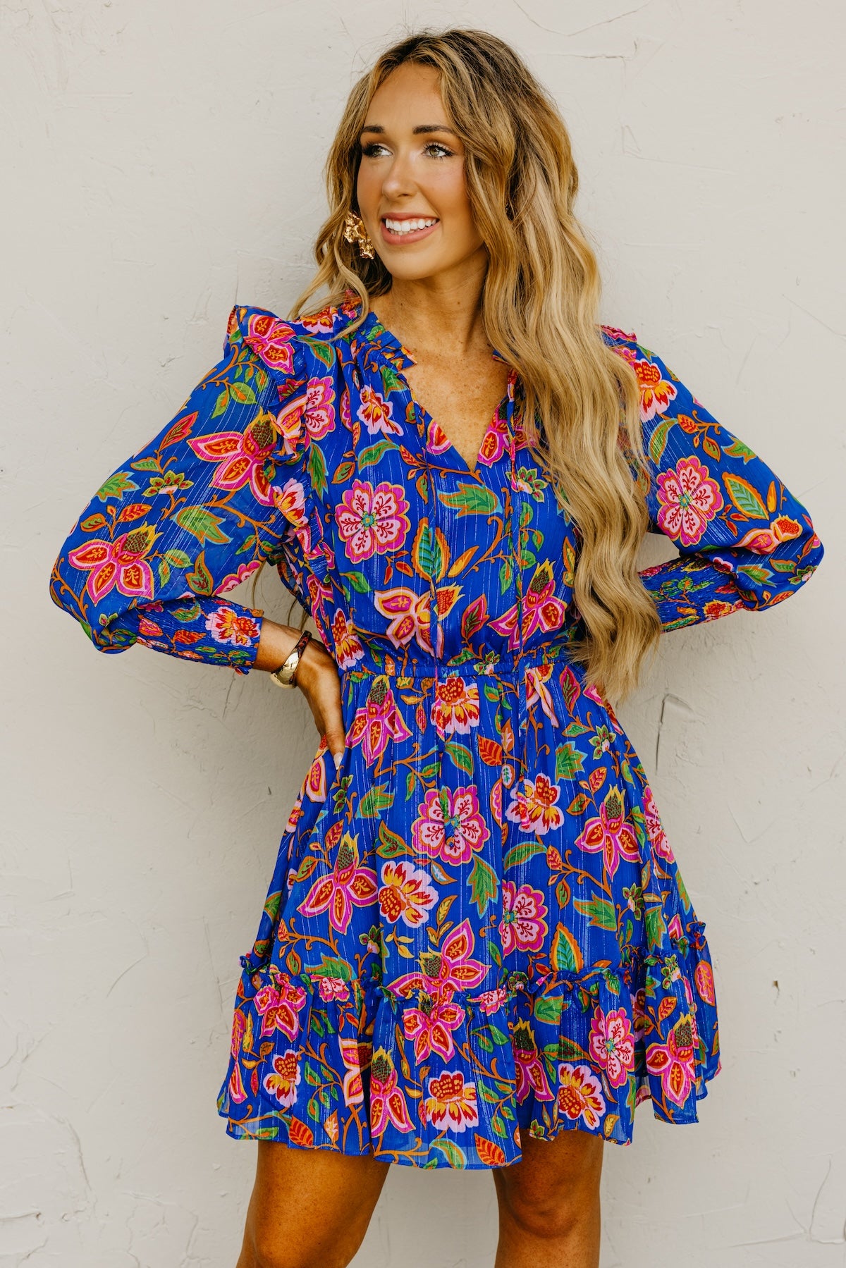 The Wendey Floral Ruffle Mini Dress