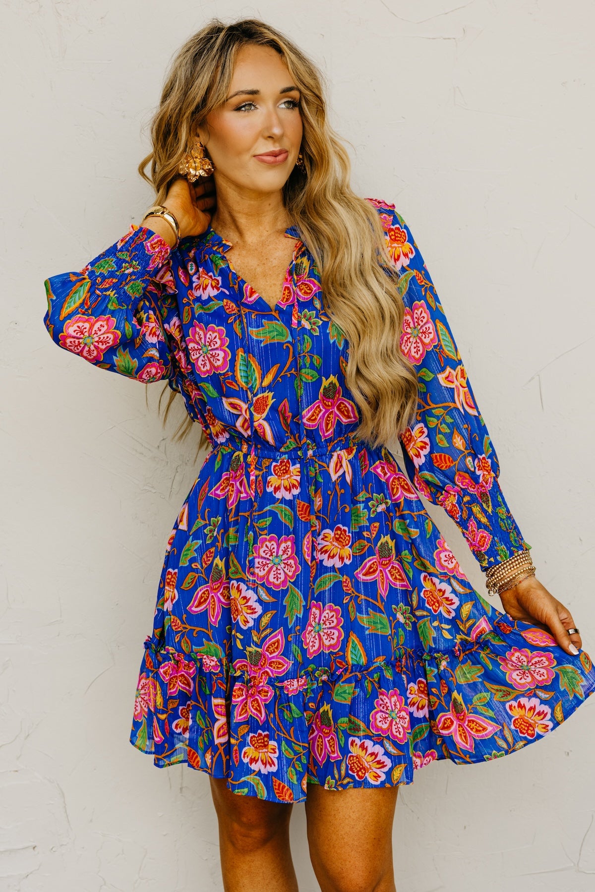 The Wendey Floral Ruffle Mini Dress