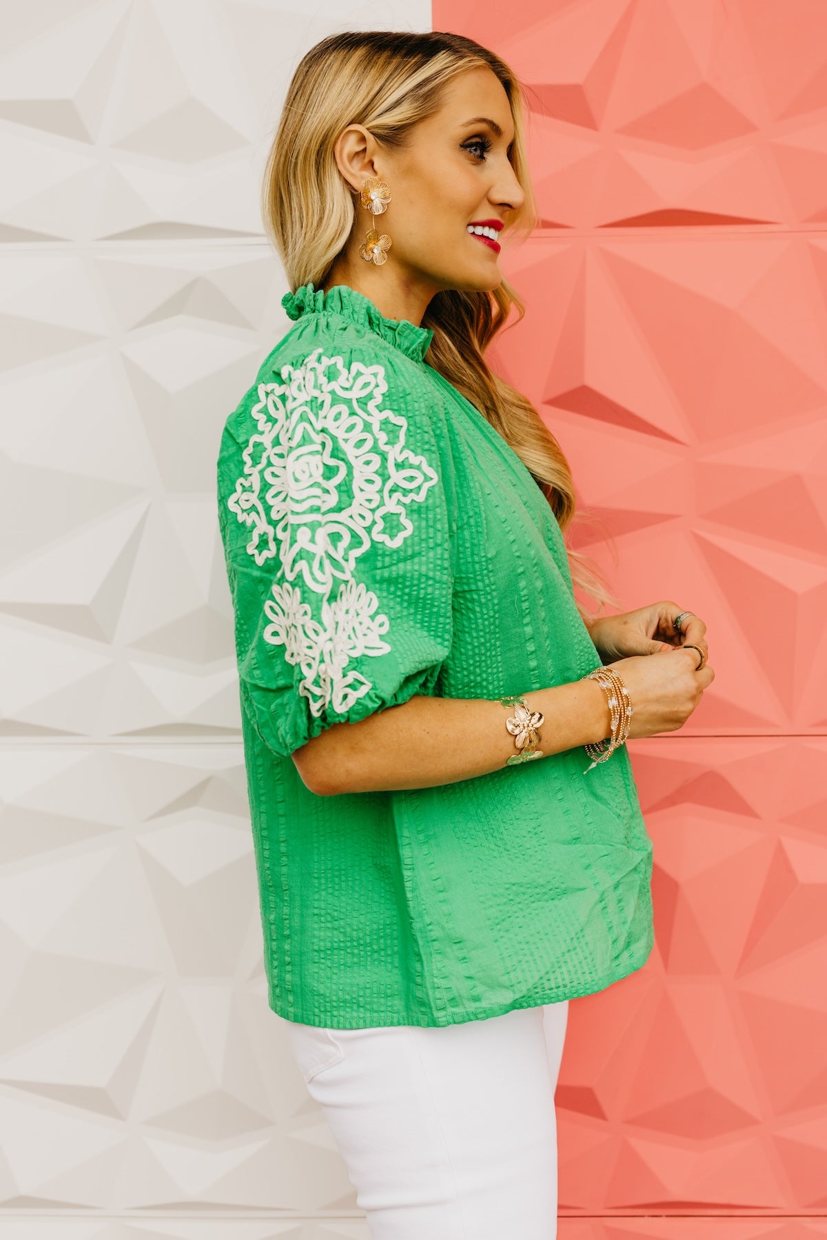 The Kayla Embroidered Texture Top