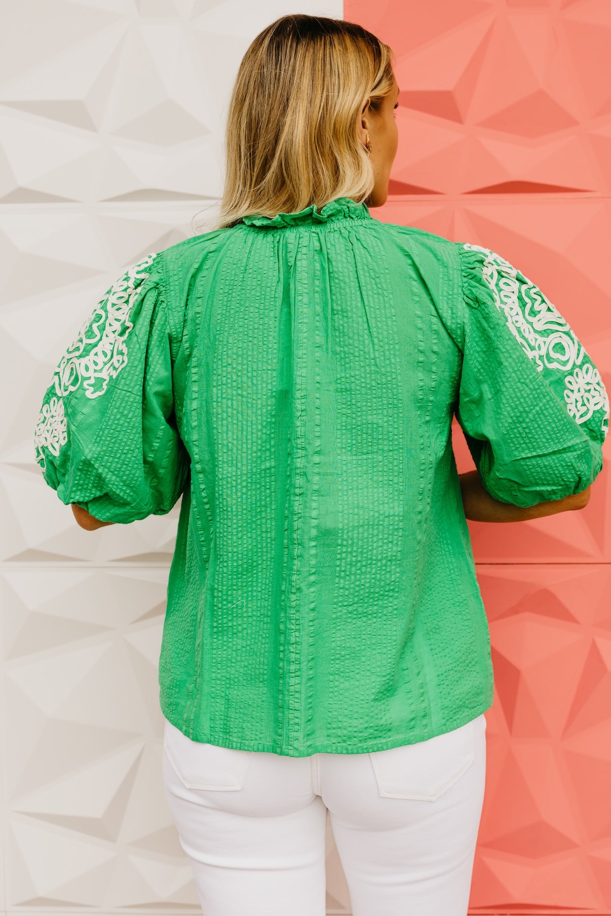 The Kayla Embroidered Texture Top