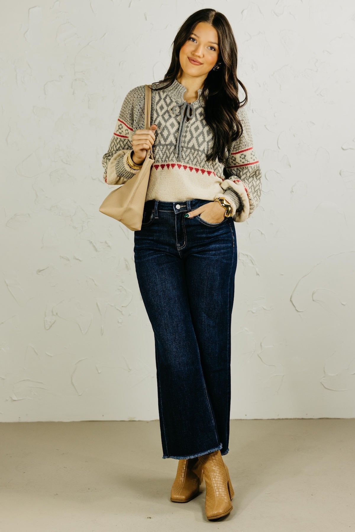 The Penelope Tie Pointelle Sweater