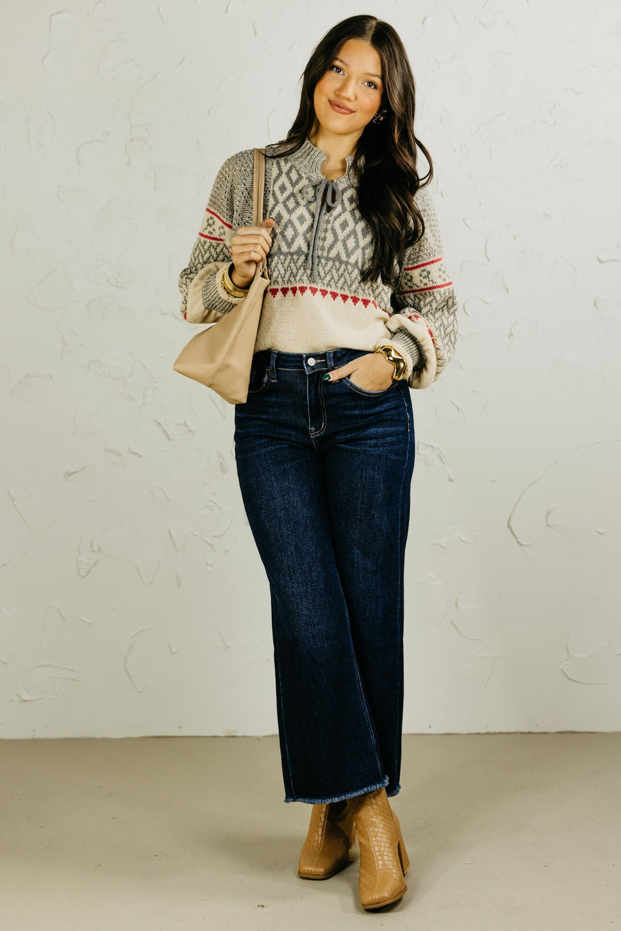 The Penelope Tie Pointelle Sweater