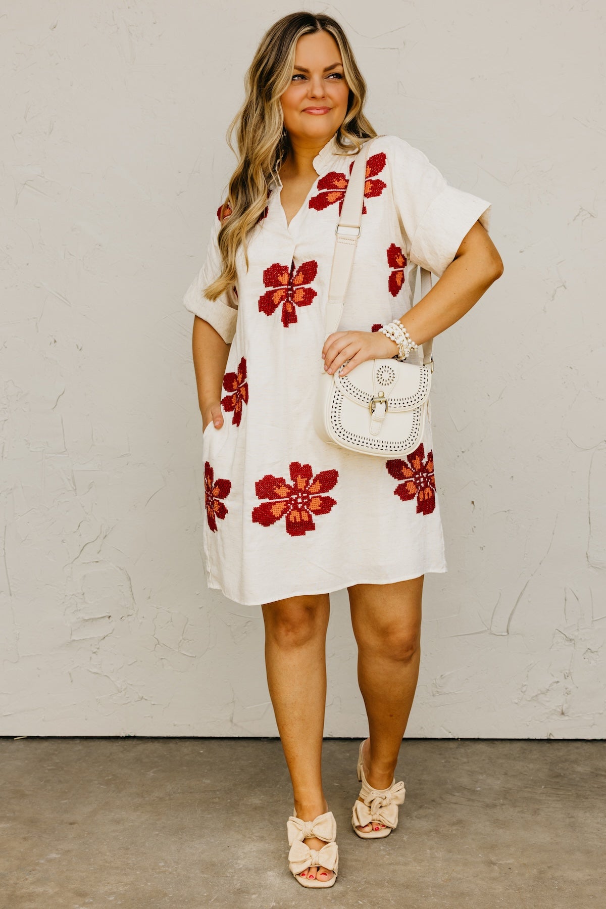 The Alia Floral Embroidered Mini Dress