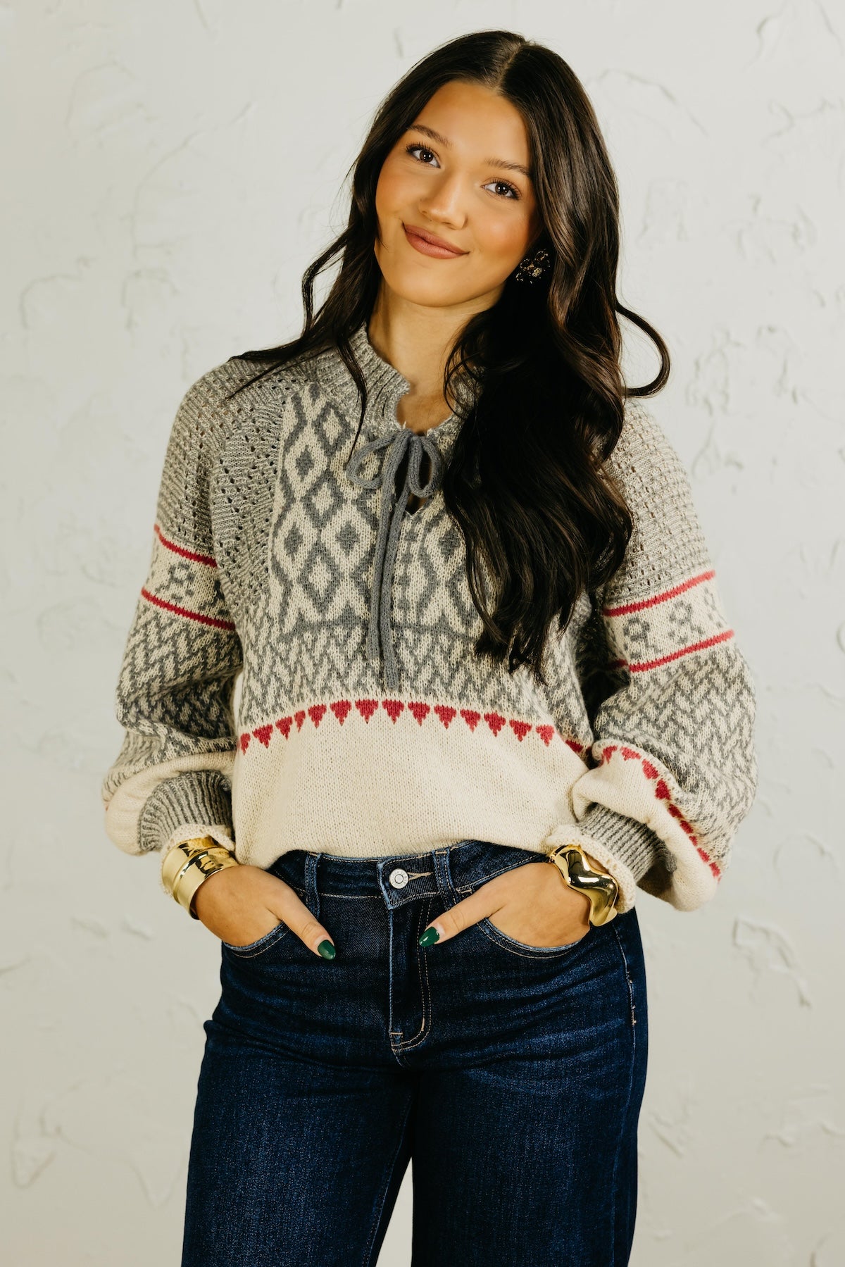 The Penelope Tie Pointelle Sweater