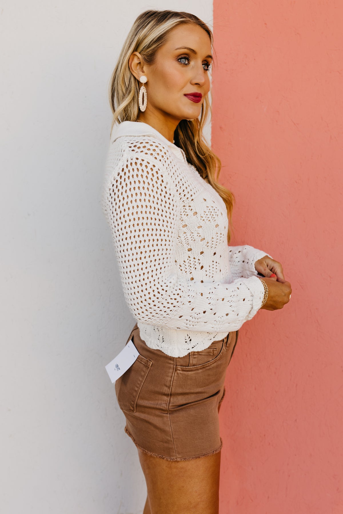 The Judah Collared Pointelle Sweater