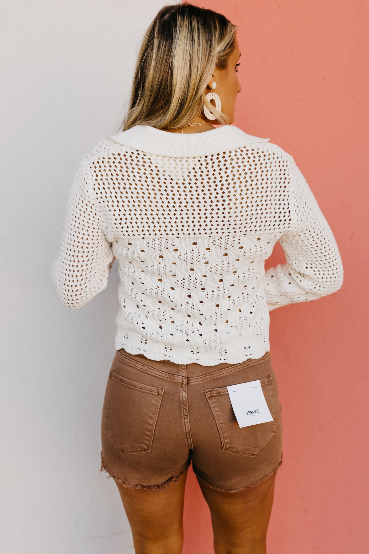 The Judah Collared Pointelle Sweater