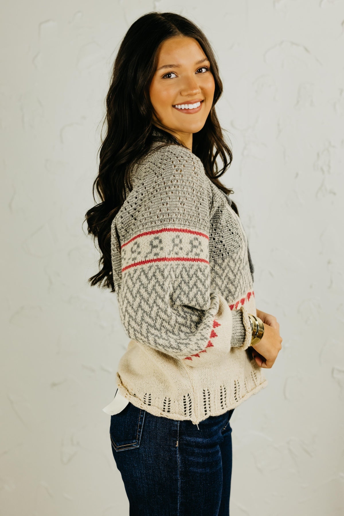 The Penelope Tie Pointelle Sweater