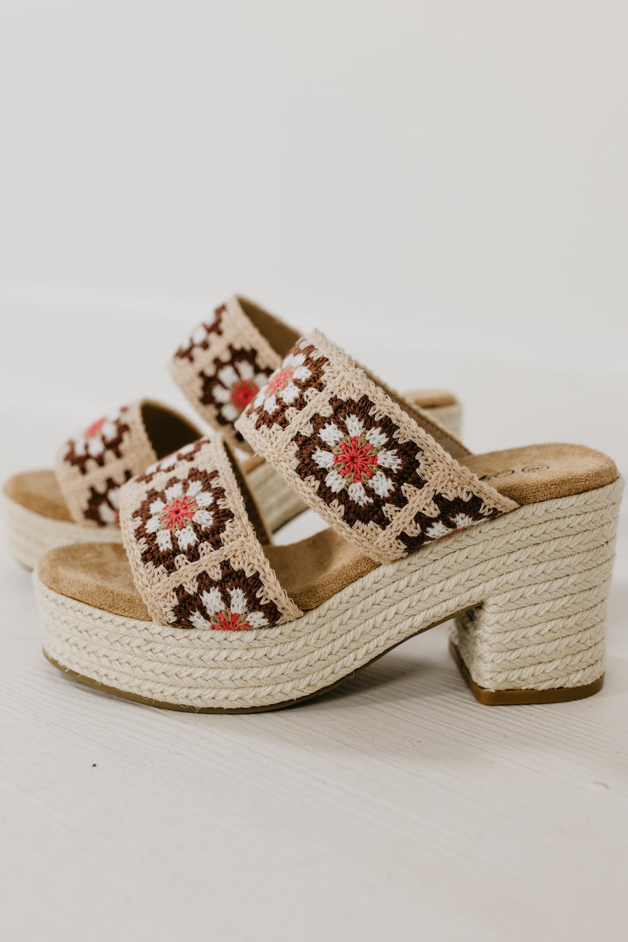 The Shirin Floral Crochet Platform Heel