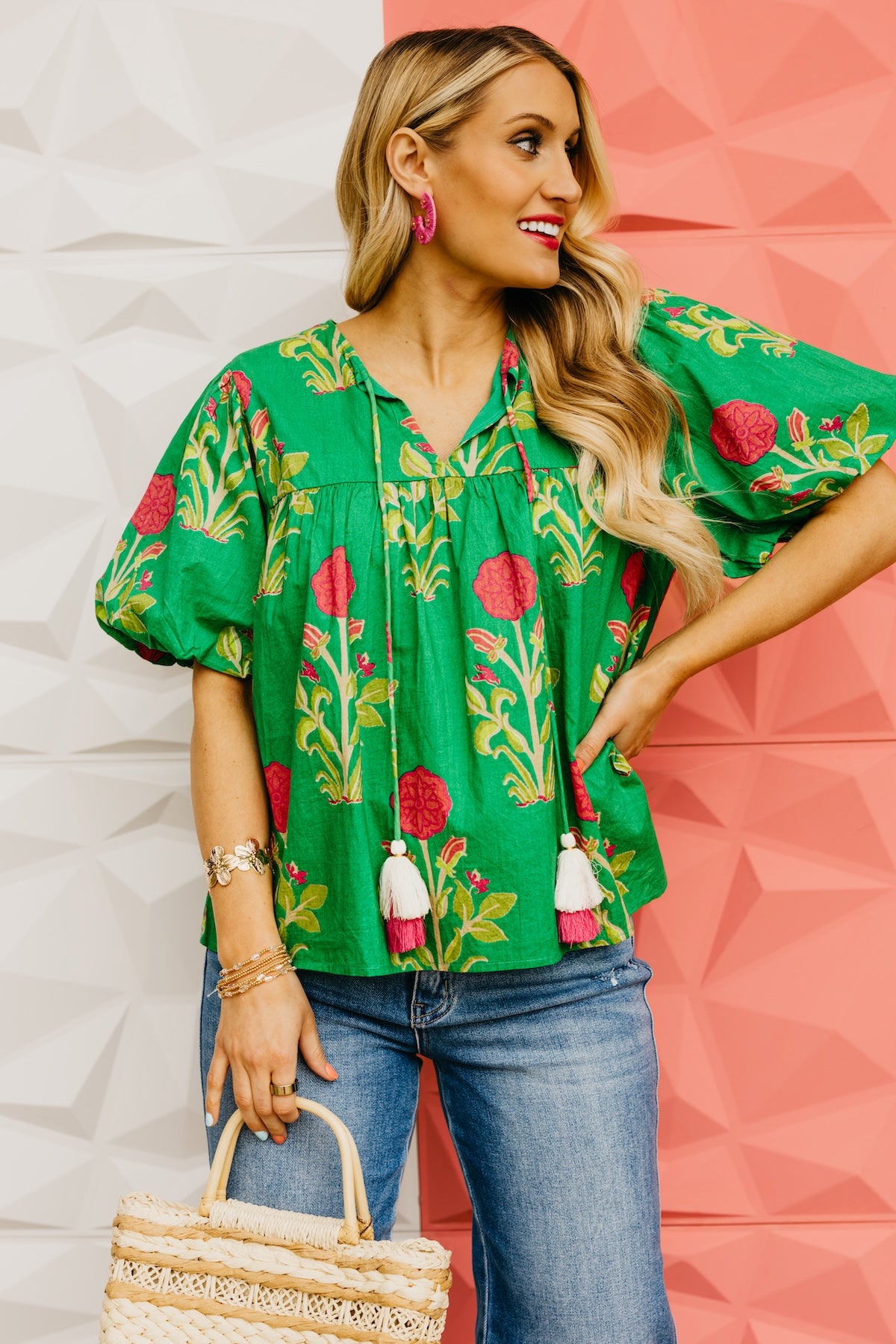 The Marley Puff Sleeve Floral Print Top