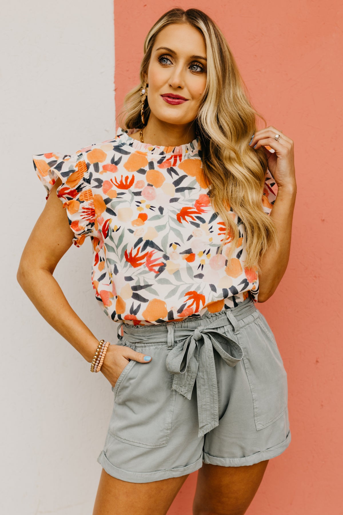 The Heidi Ruffle Sleeve Blouse