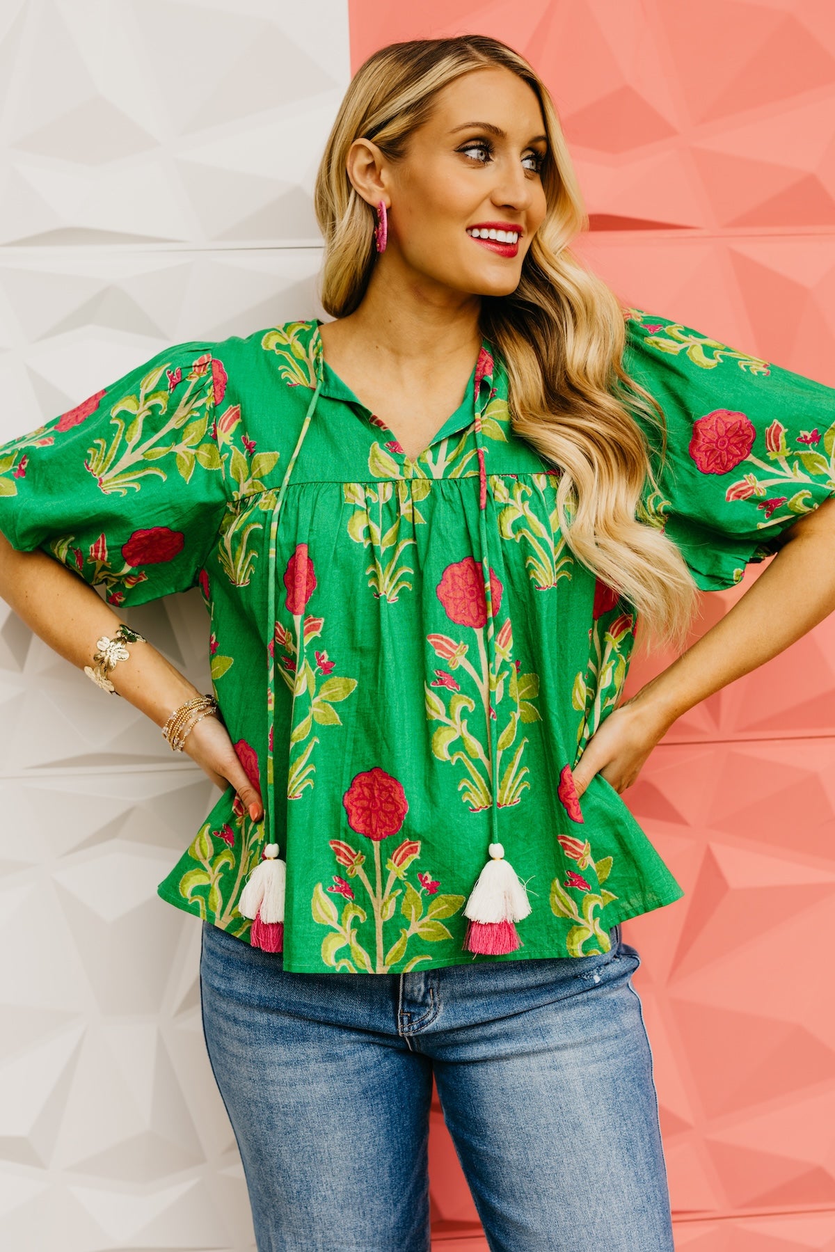 The Marley Puff Sleeve Floral Print Top