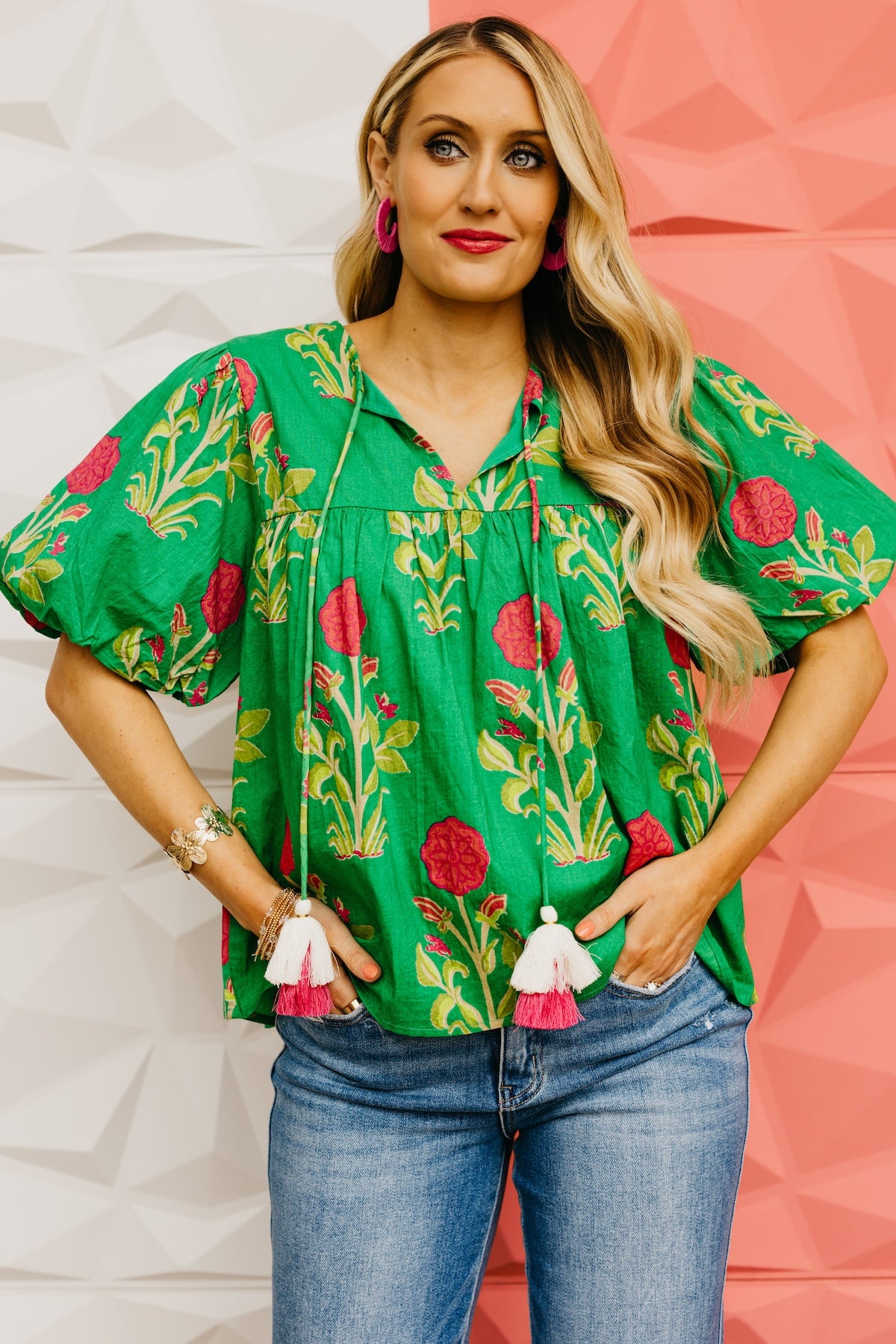 The Marley Puff Sleeve Floral Print Top