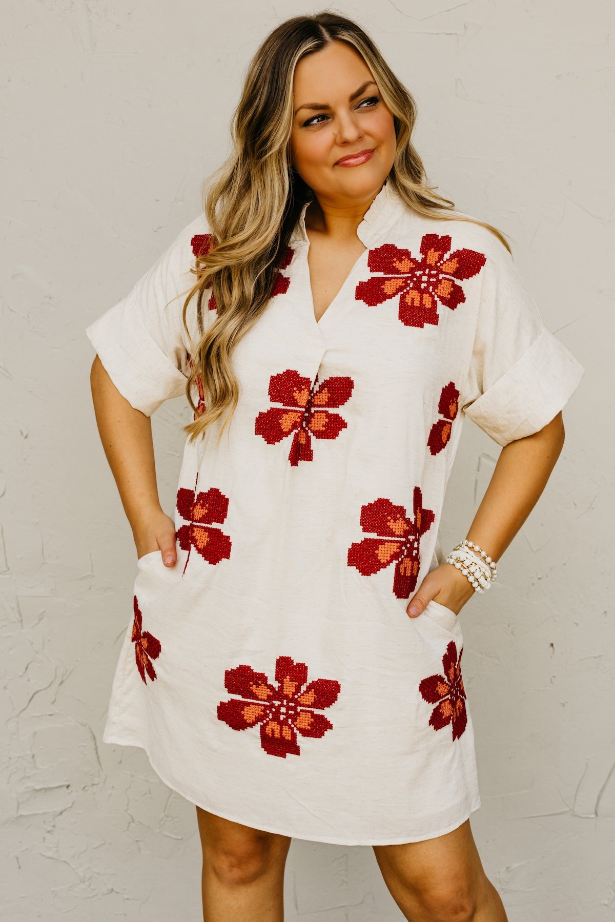 The Alia Floral Embroidered Mini Dress