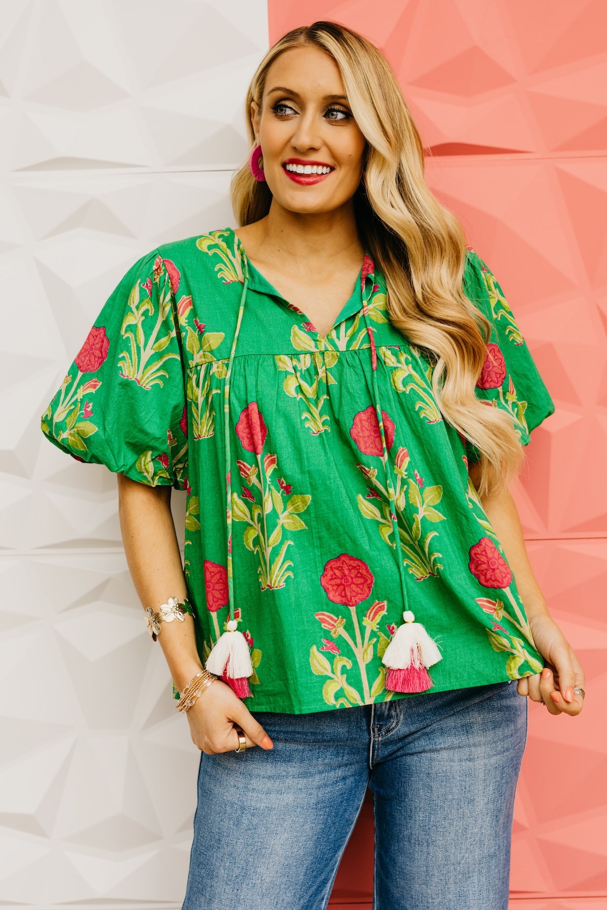 The Marley Puff Sleeve Floral Print Top
