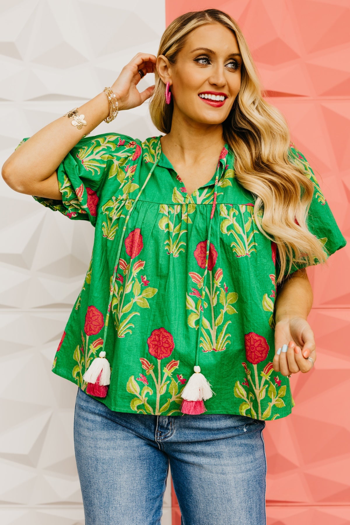 The Marley Puff Sleeve Floral Print Top
