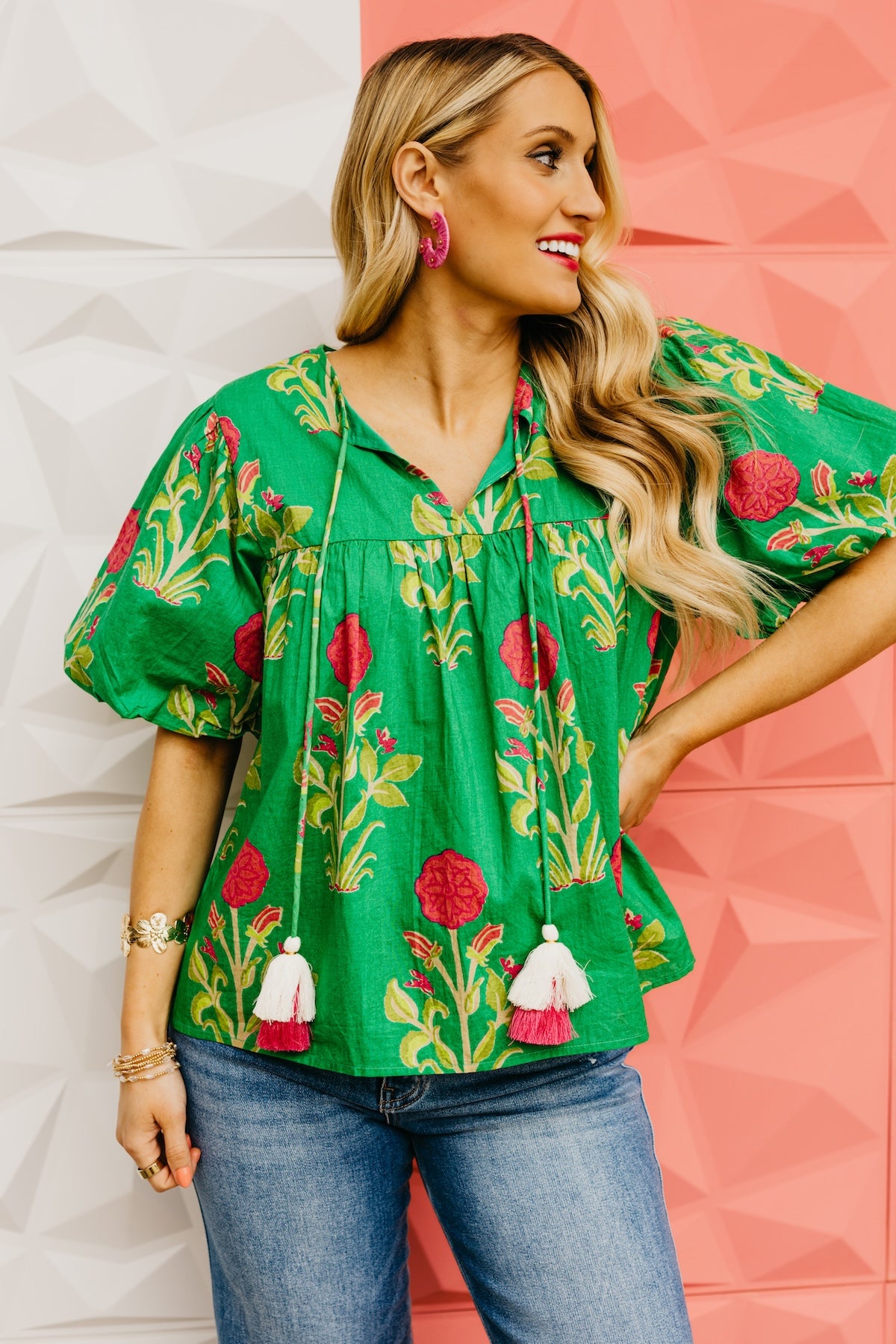 The Marley Puff Sleeve Floral Print Top