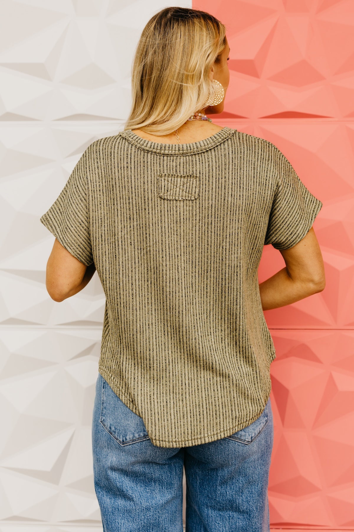 The Kenley V Neck Ribbed Tee