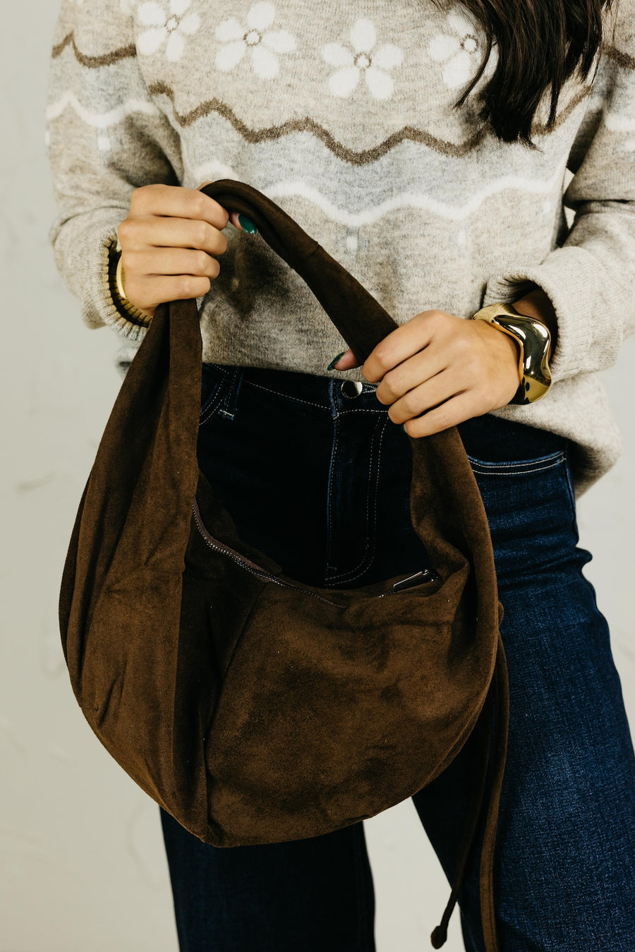 The Everen Suede Shoulder Bag
