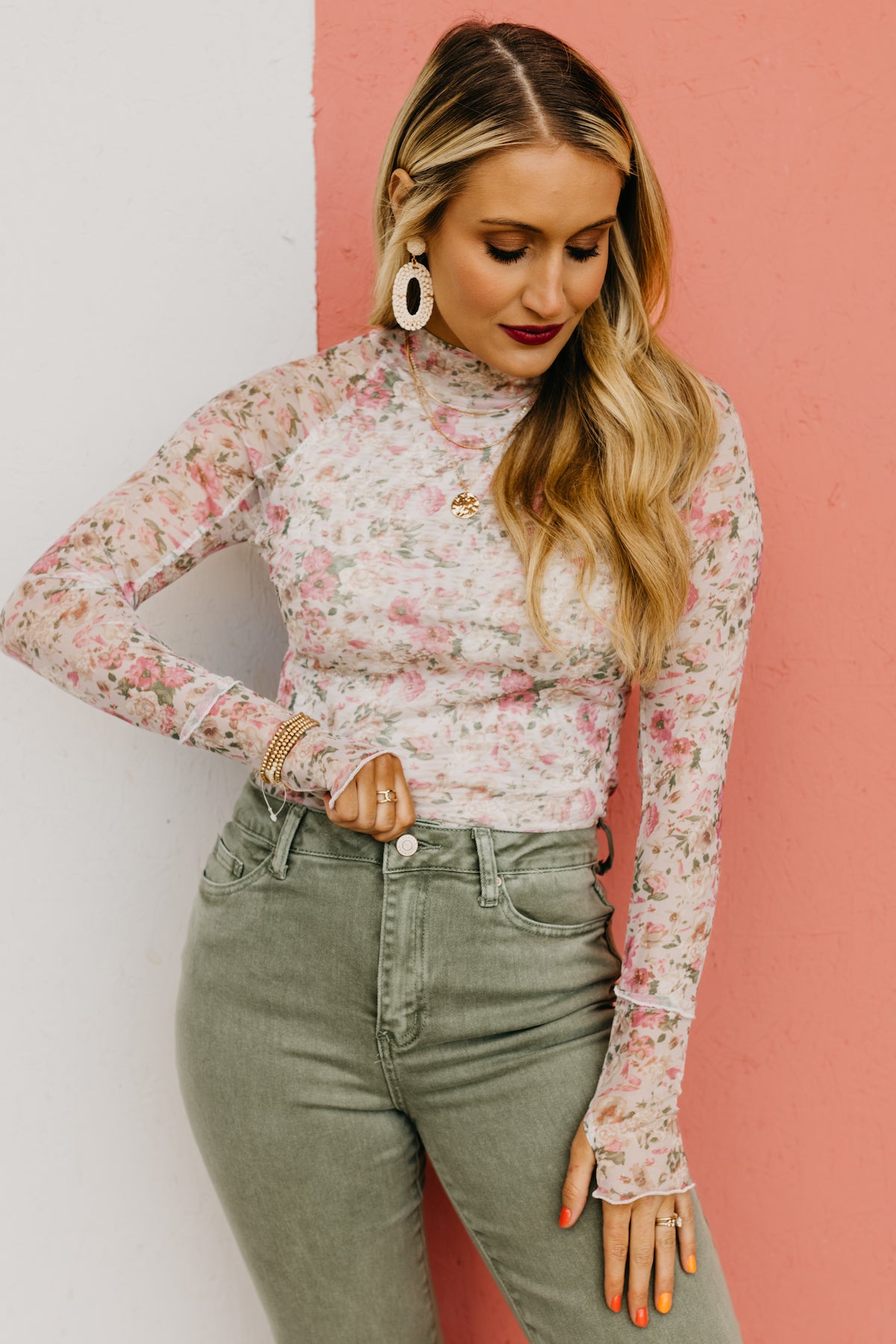 The Daleyza Floral Mesh Top