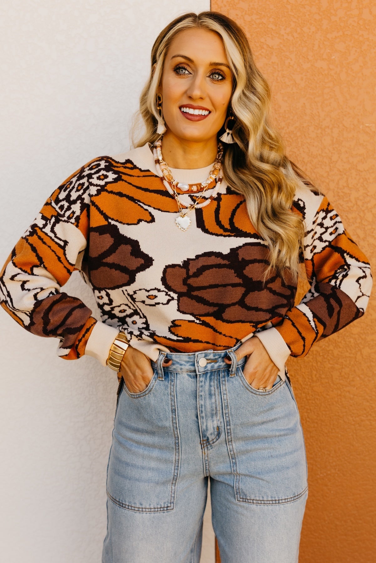 The Vivian Fall Floral Sweater