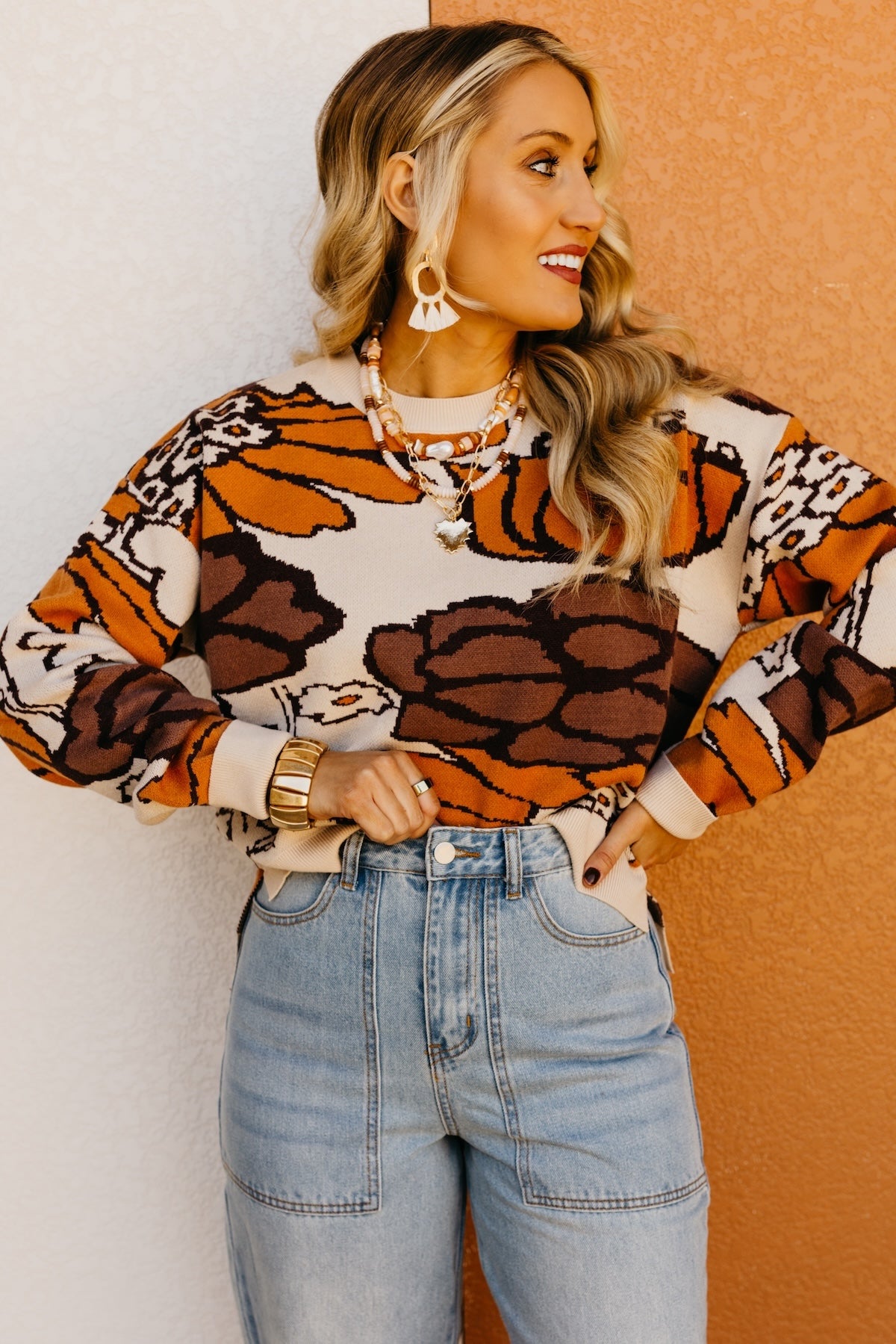 The Vivian Fall Floral Sweater