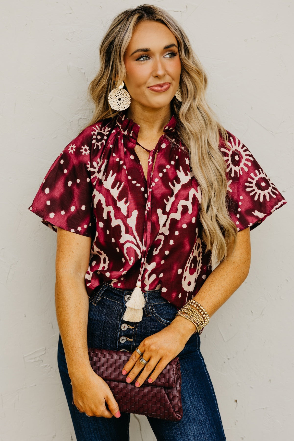 The Alexi Tassel Tie Top