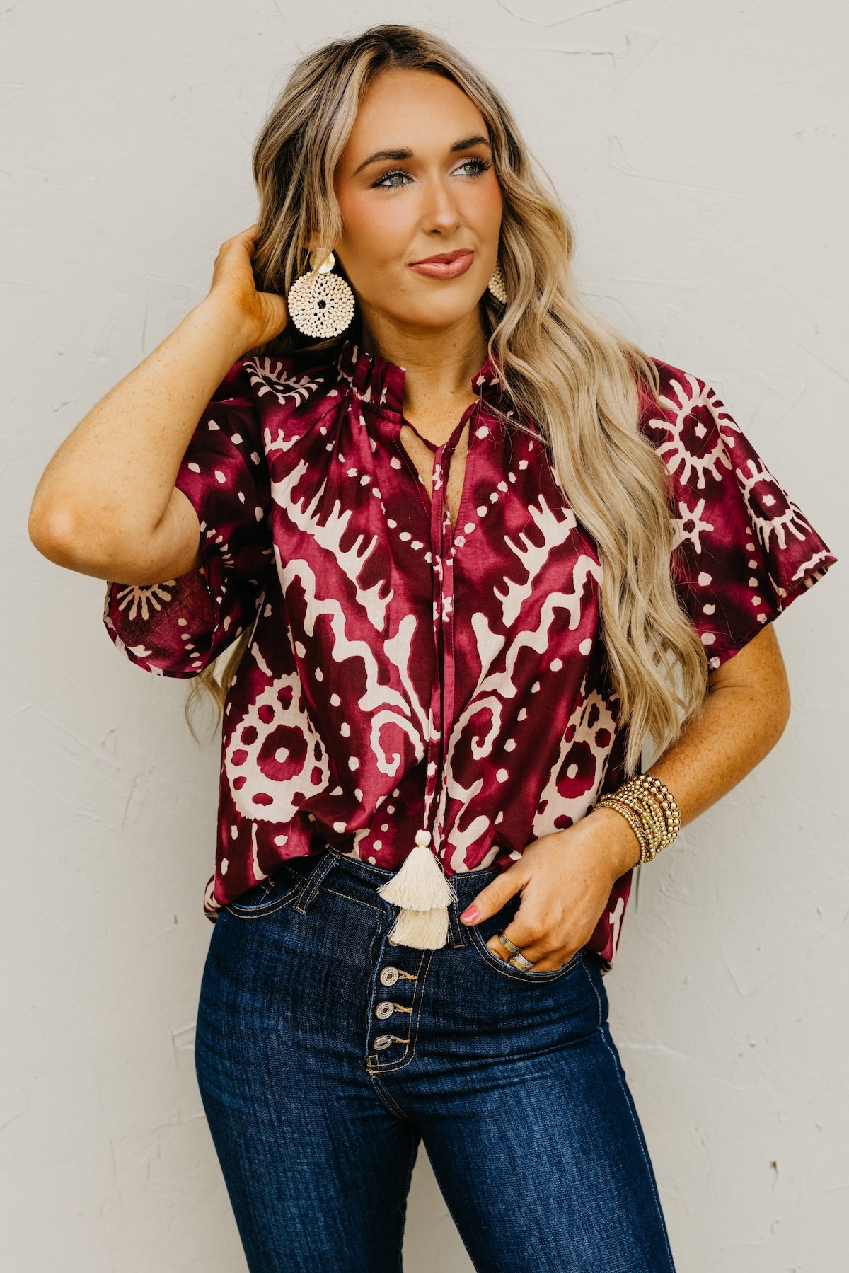 The Alexi Tassel Tie Top