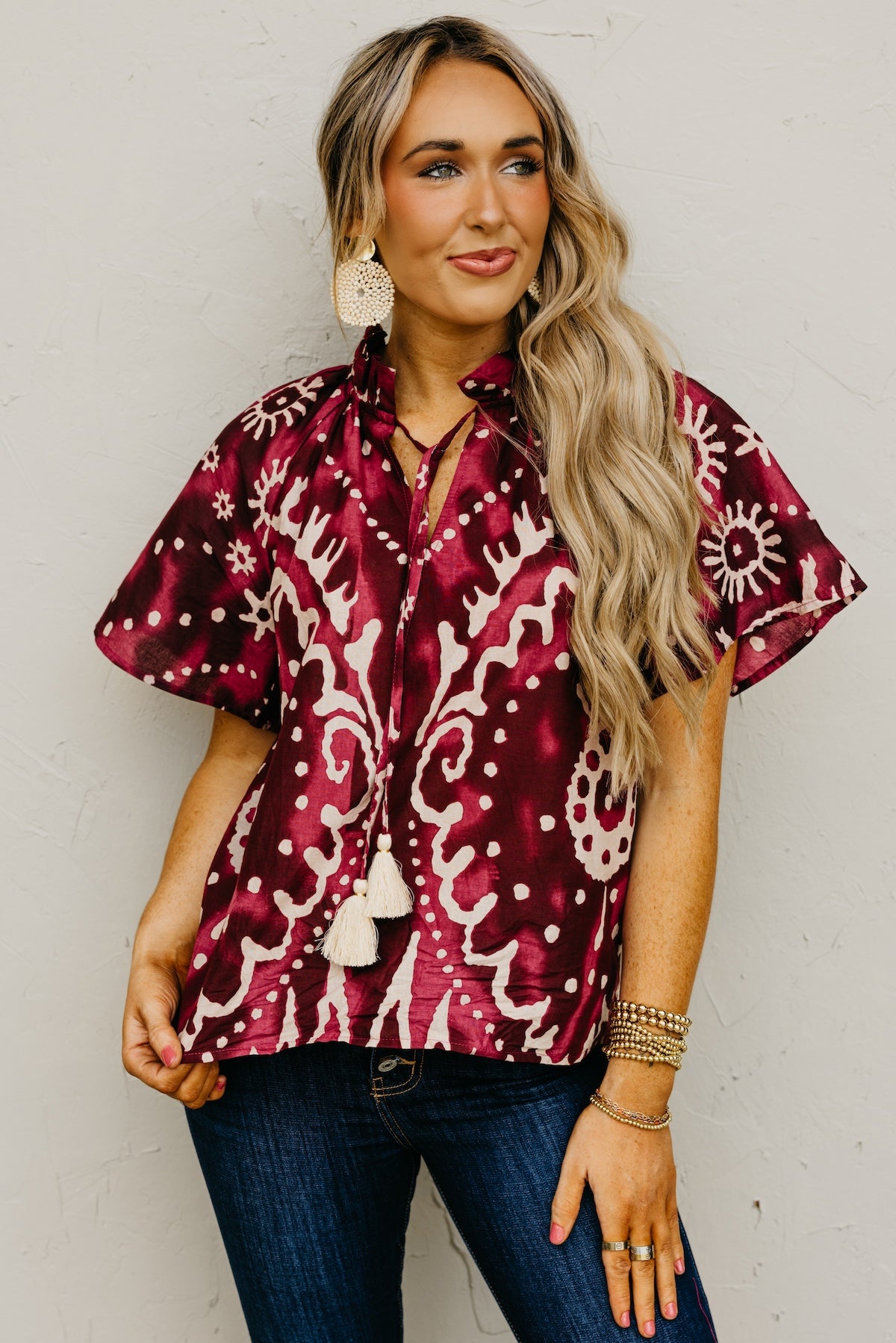 The Alexi Tassel Tie Top