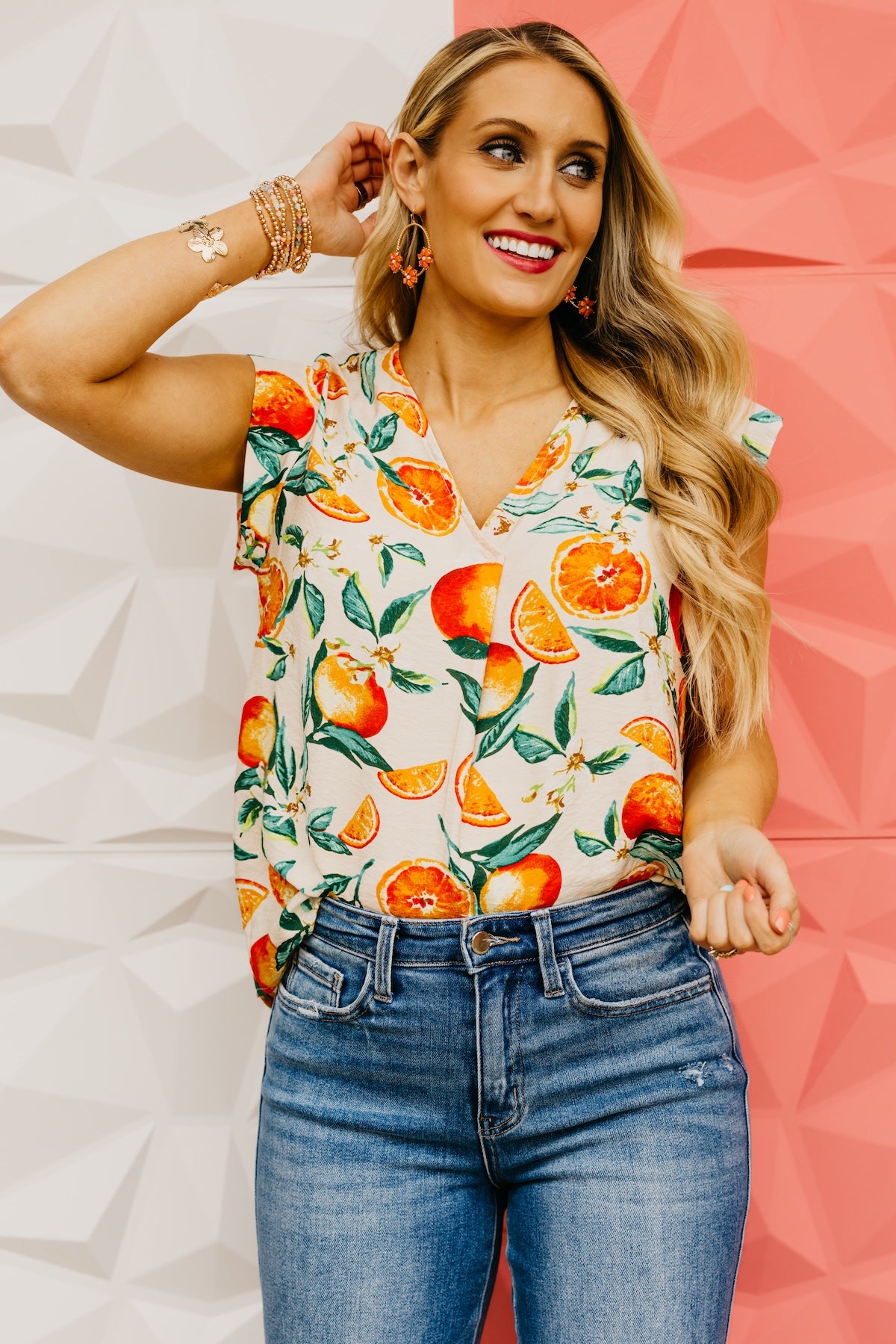 The Marta V Neck Pleat Blouse