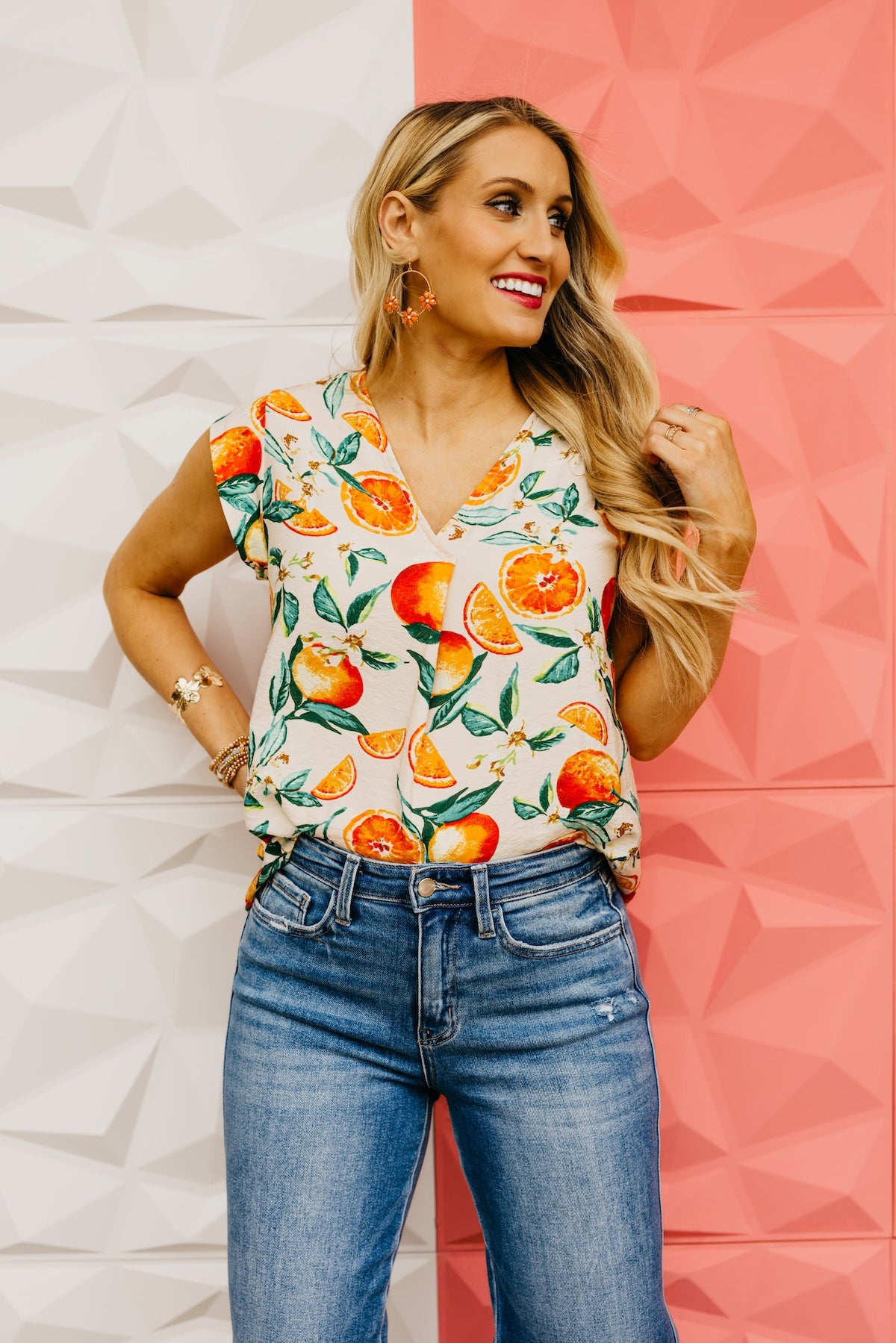 The Marta V Neck Pleat Blouse