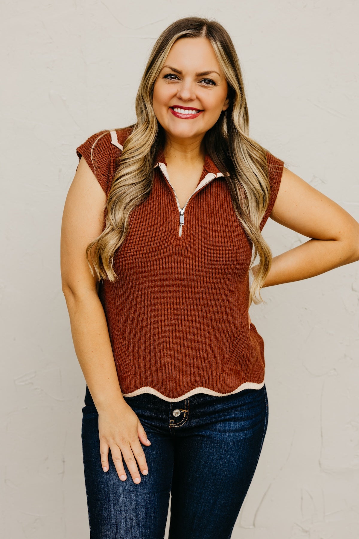 The Harley Quarter Zip Sweater Top