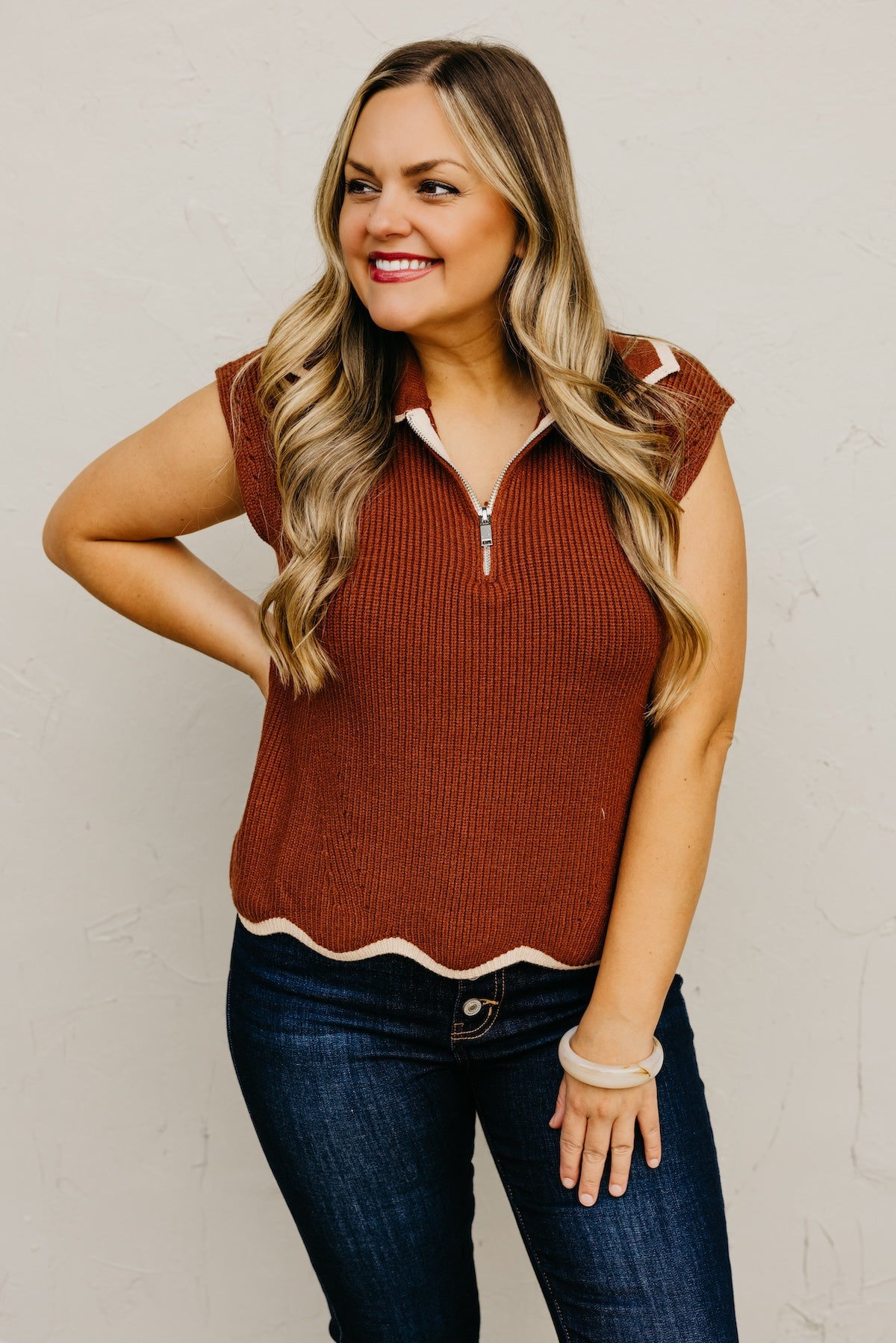 The Harley Quarter Zip Sweater Top