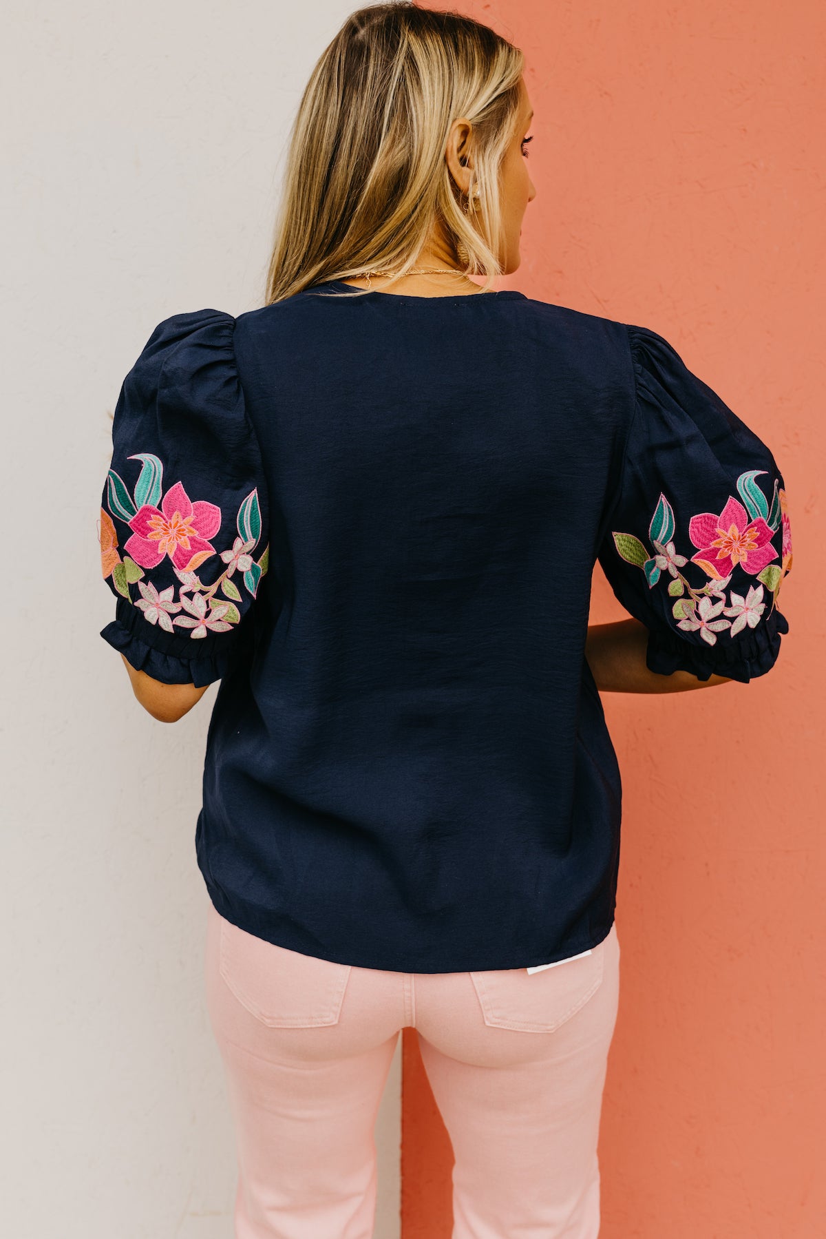 The Nicolas Balloon Sleeve Embroidered Top