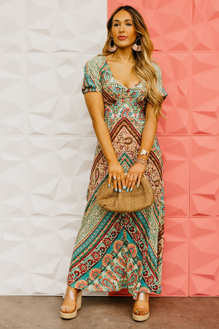 LoveStitch | The Tinley Floral Puff Sleeve Maxi Dress