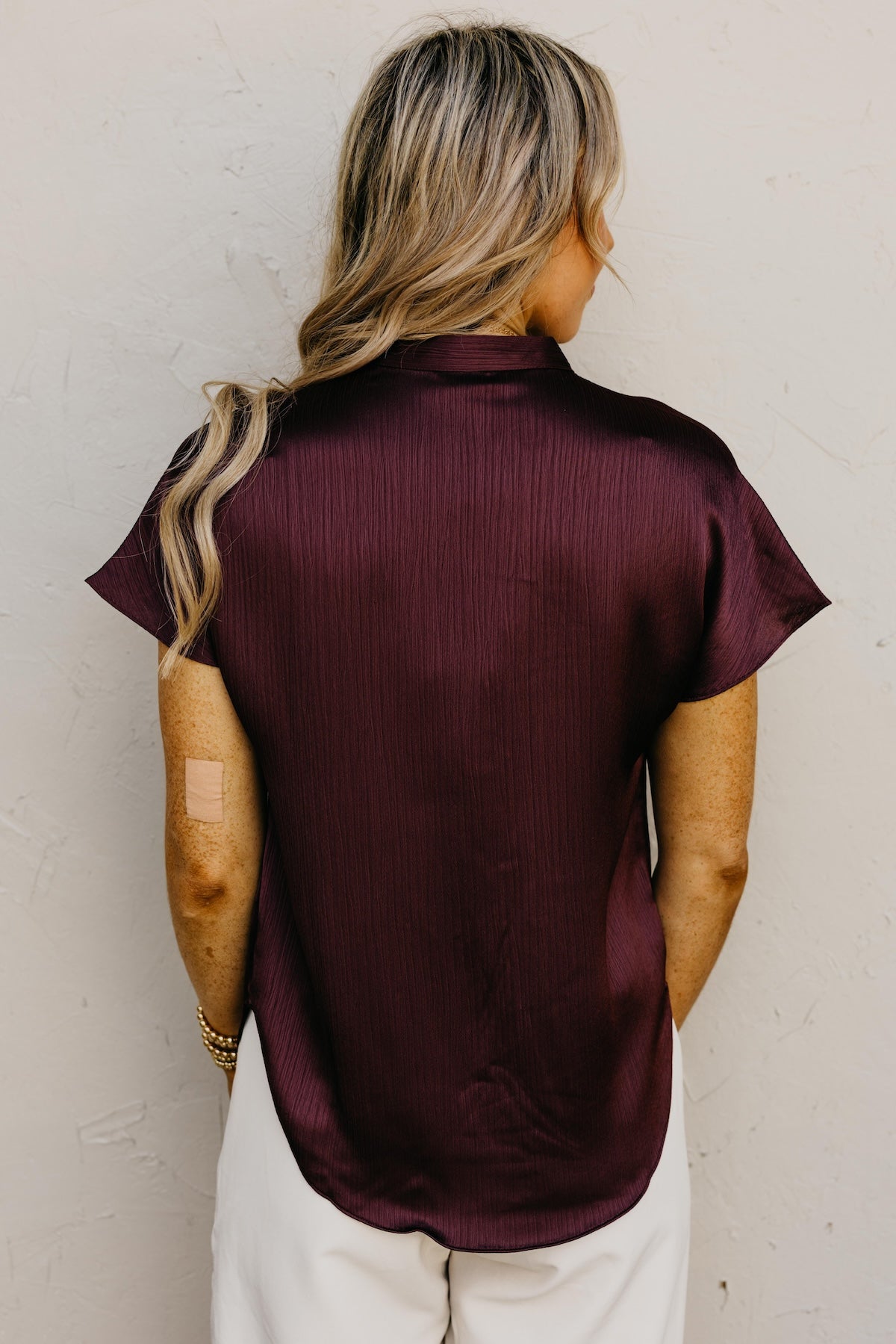 The Melanie Drop Shoulder Crinkle Blouse