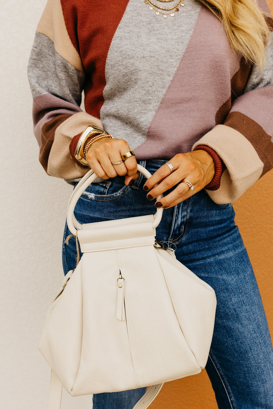 The Delanie Bucket Crossbody Handbag