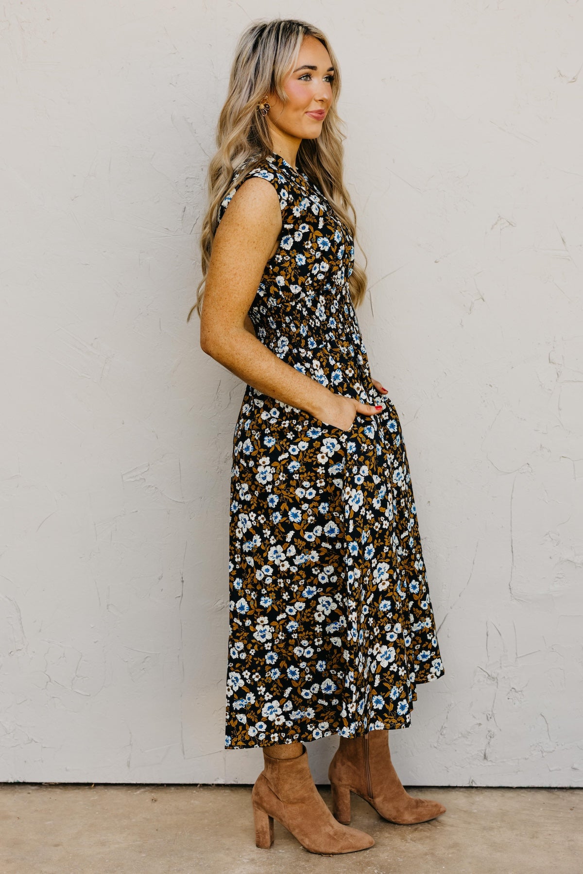 The Valery Zip-Front Floral Midi Dress