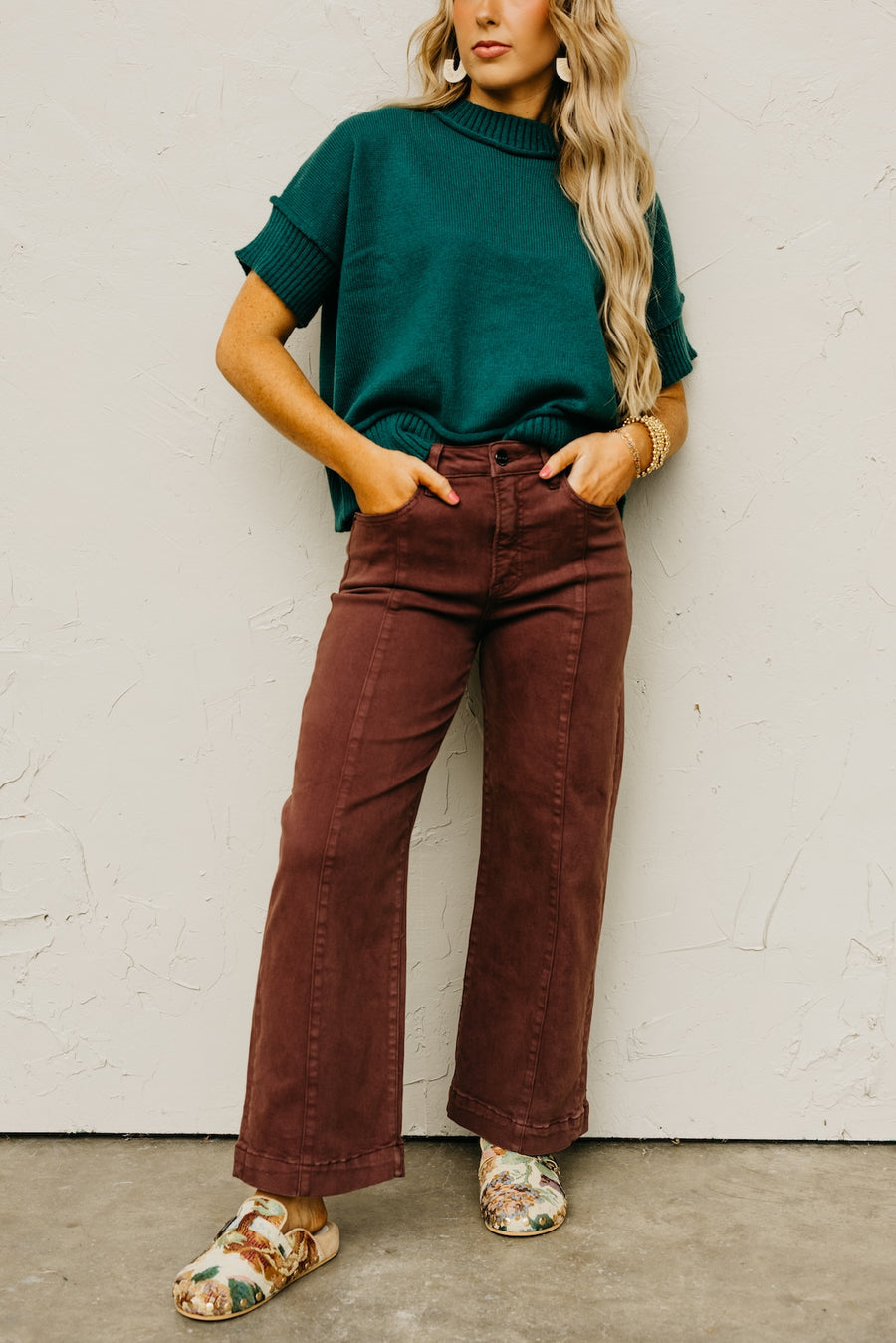 Risen Denim | High Rise Crop Wide Leg Denim