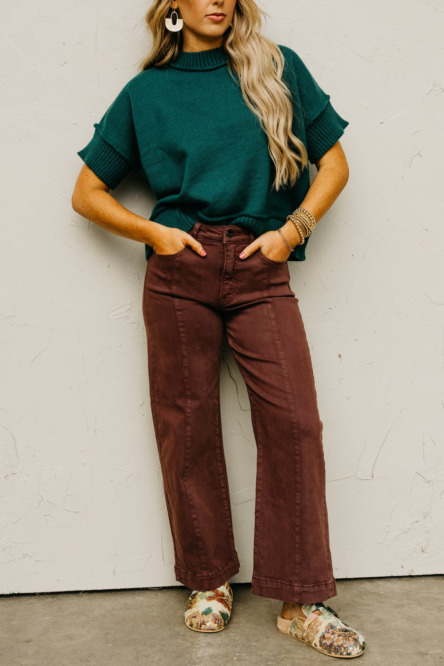 Risen Denim | High Rise Crop Wide Leg Denim
