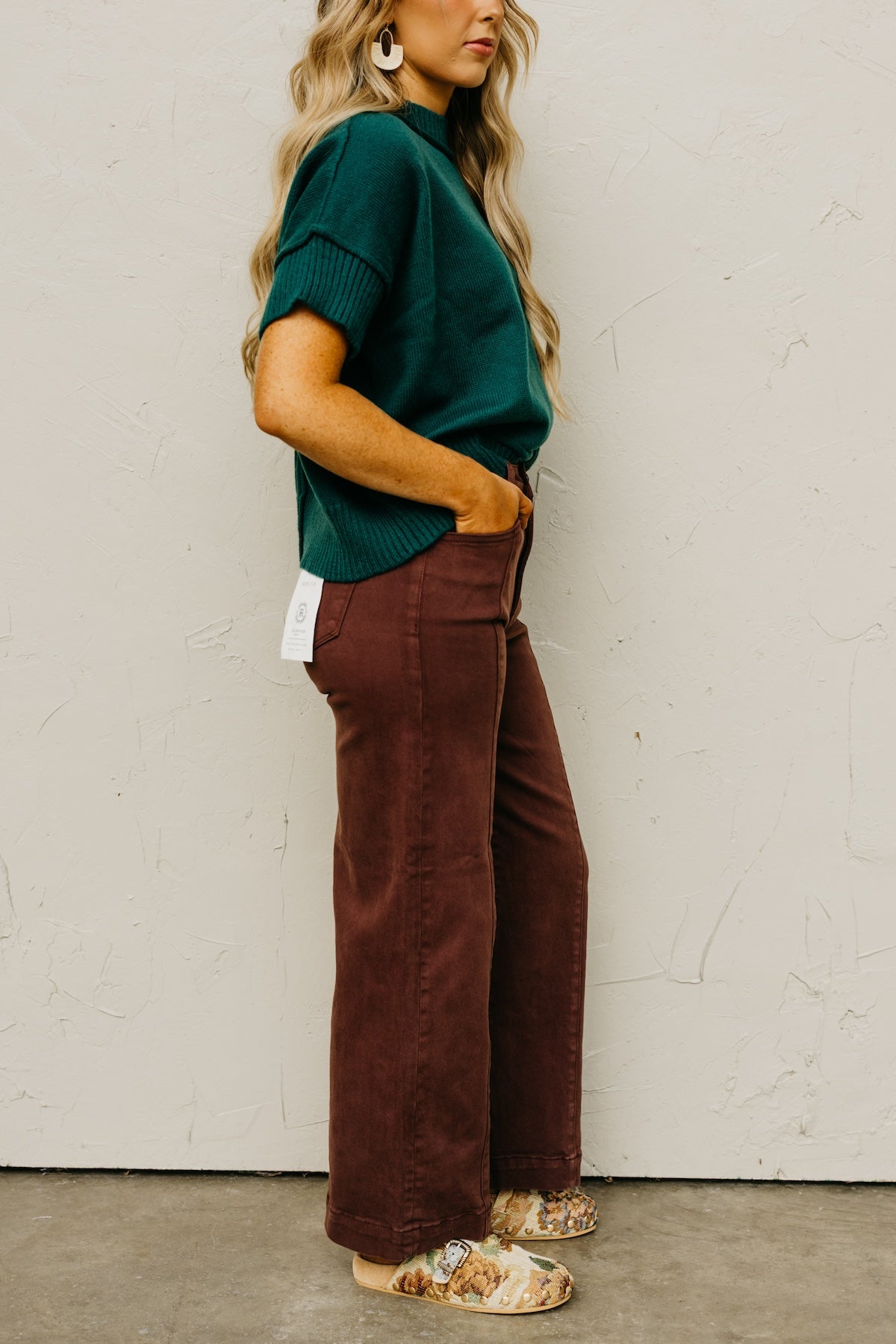 Risen Denim | High Rise Crop Wide Leg Denim