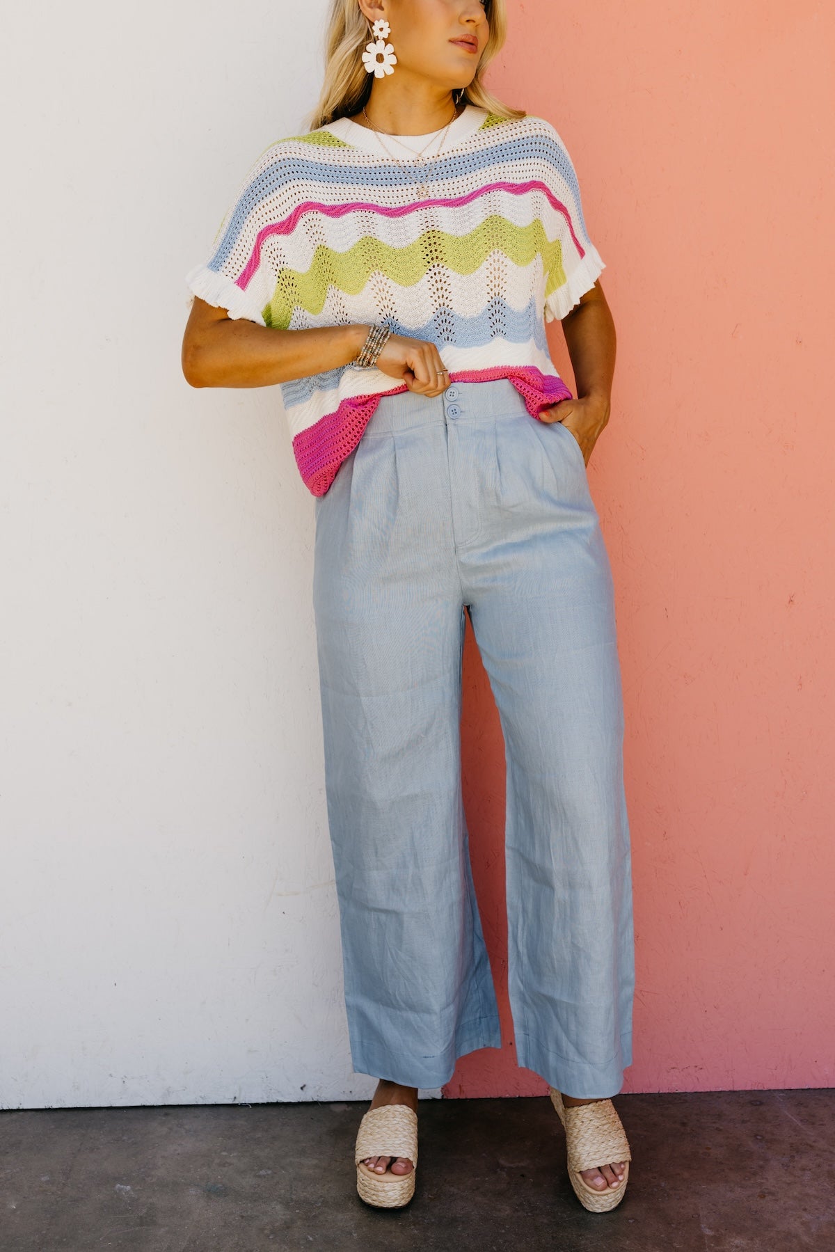 The Emberly Double Button Linen Pants