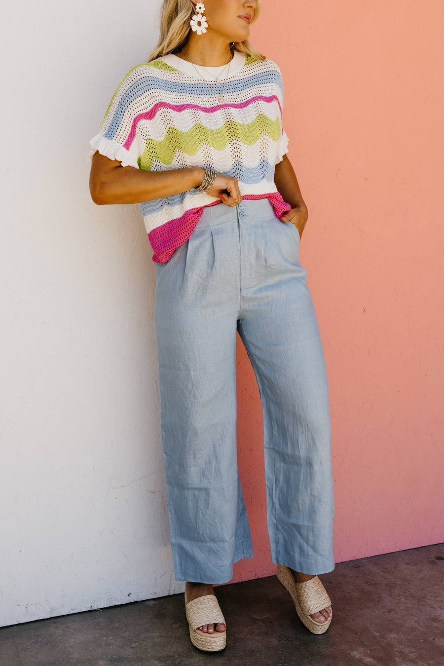 The Emberly Double Button Linen Pants