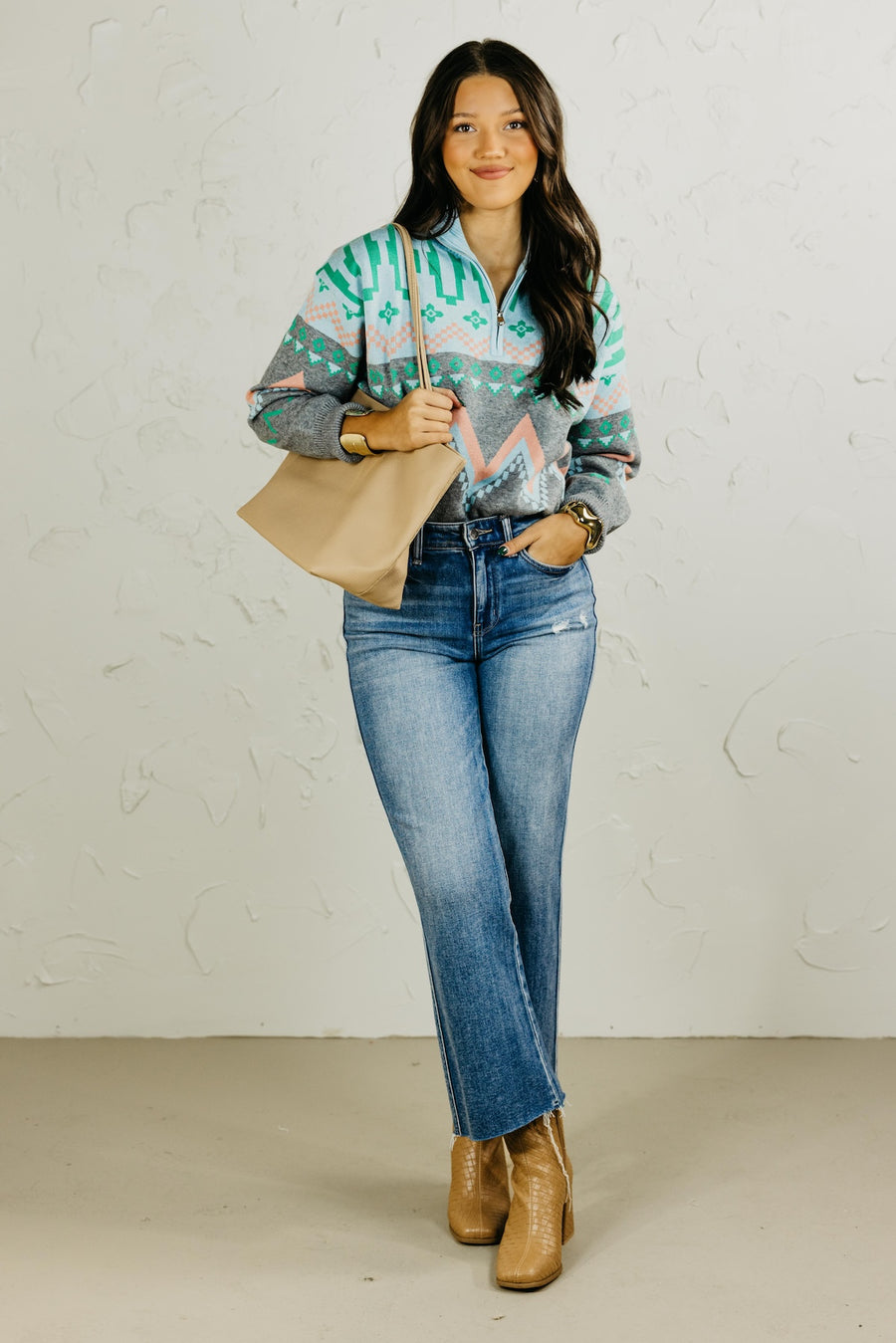 The Chloe Quarter Zip Sweater