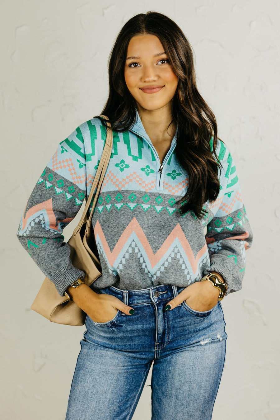 The Chloe Quarter Zip Sweater