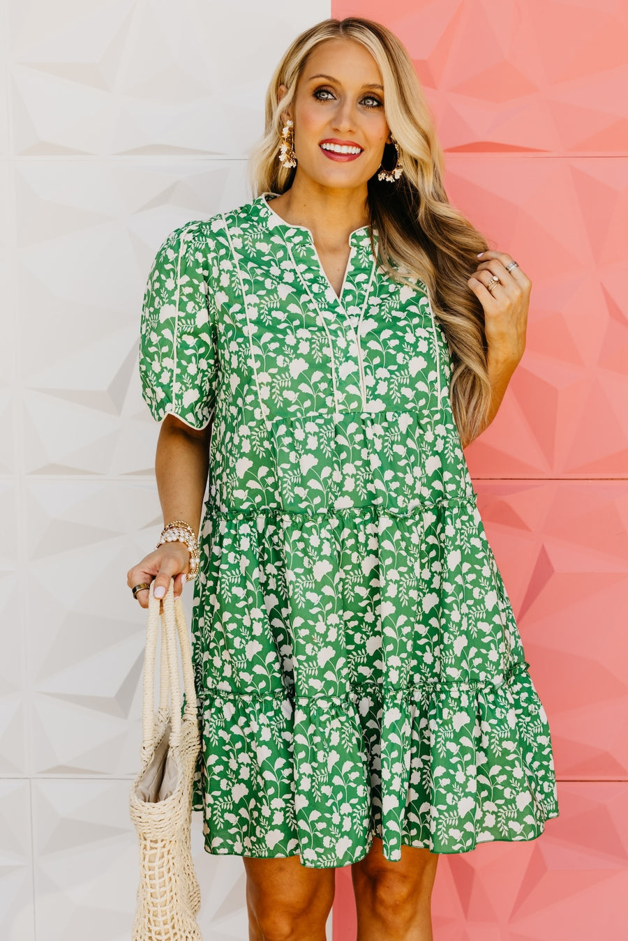 The Erin Tiered Scallop Mini Dress