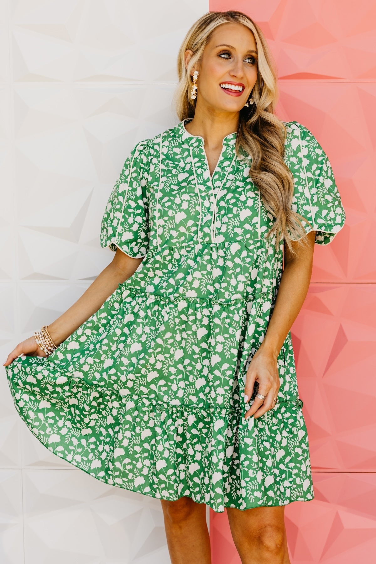 The Erin Tiered Scallop Mini Dress