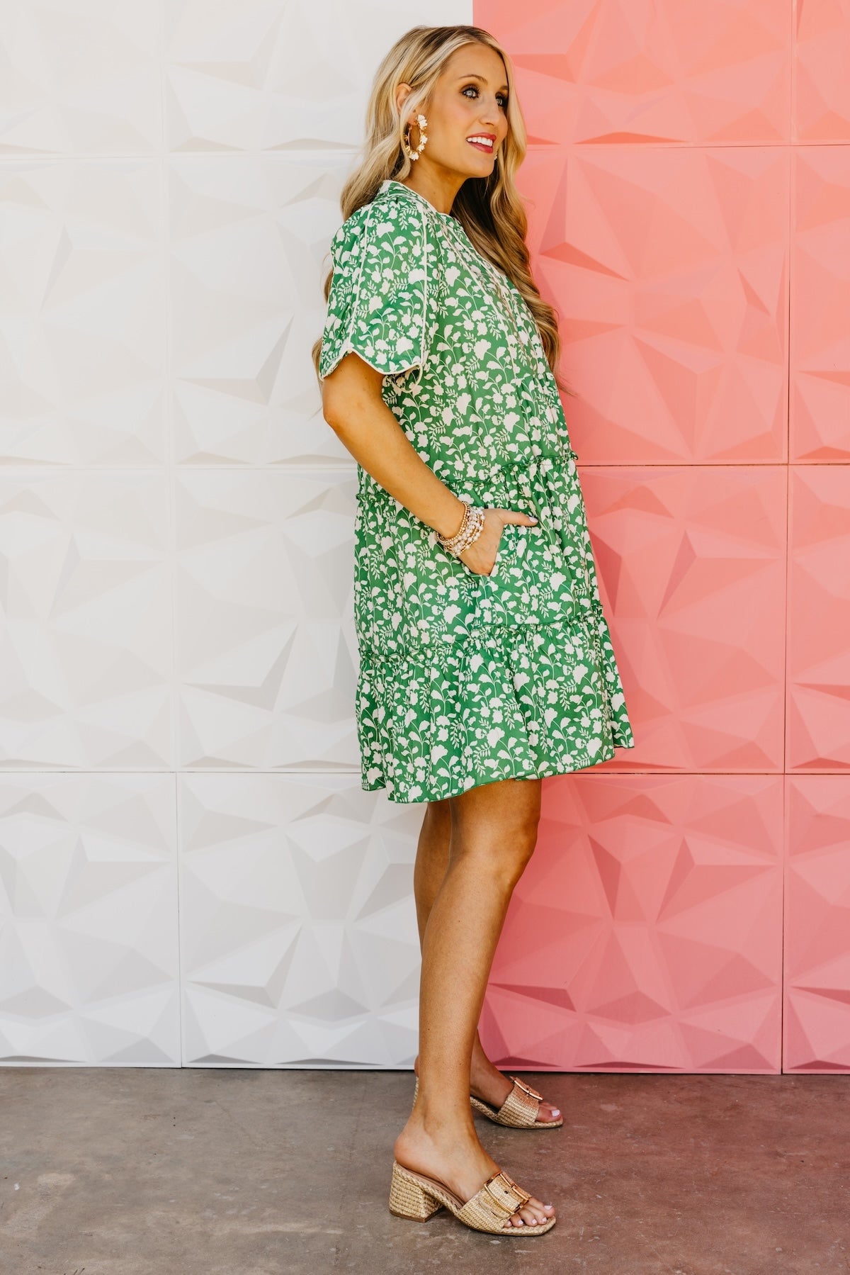 The Erin Tiered Scallop Mini Dress