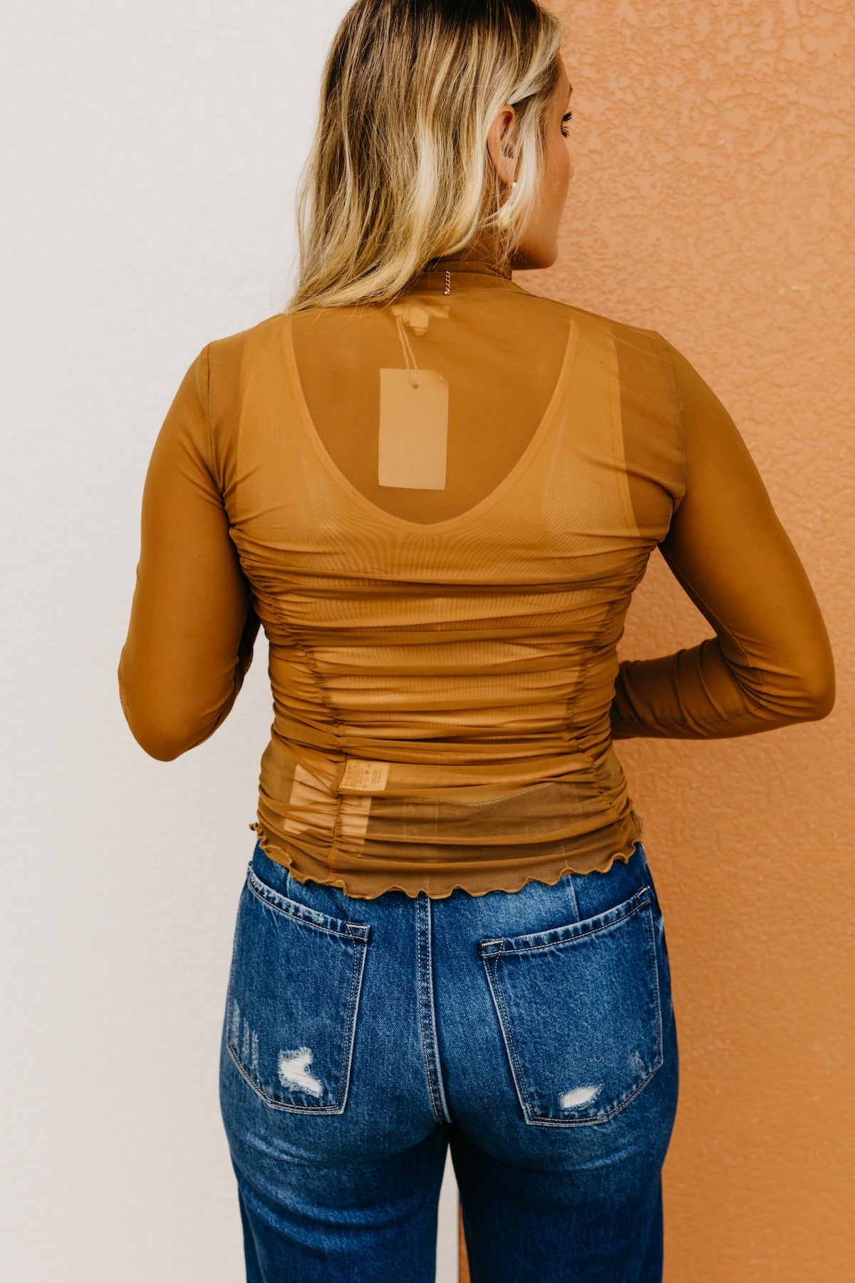 The Romina Ruched Mesh Top | MOD Boutique