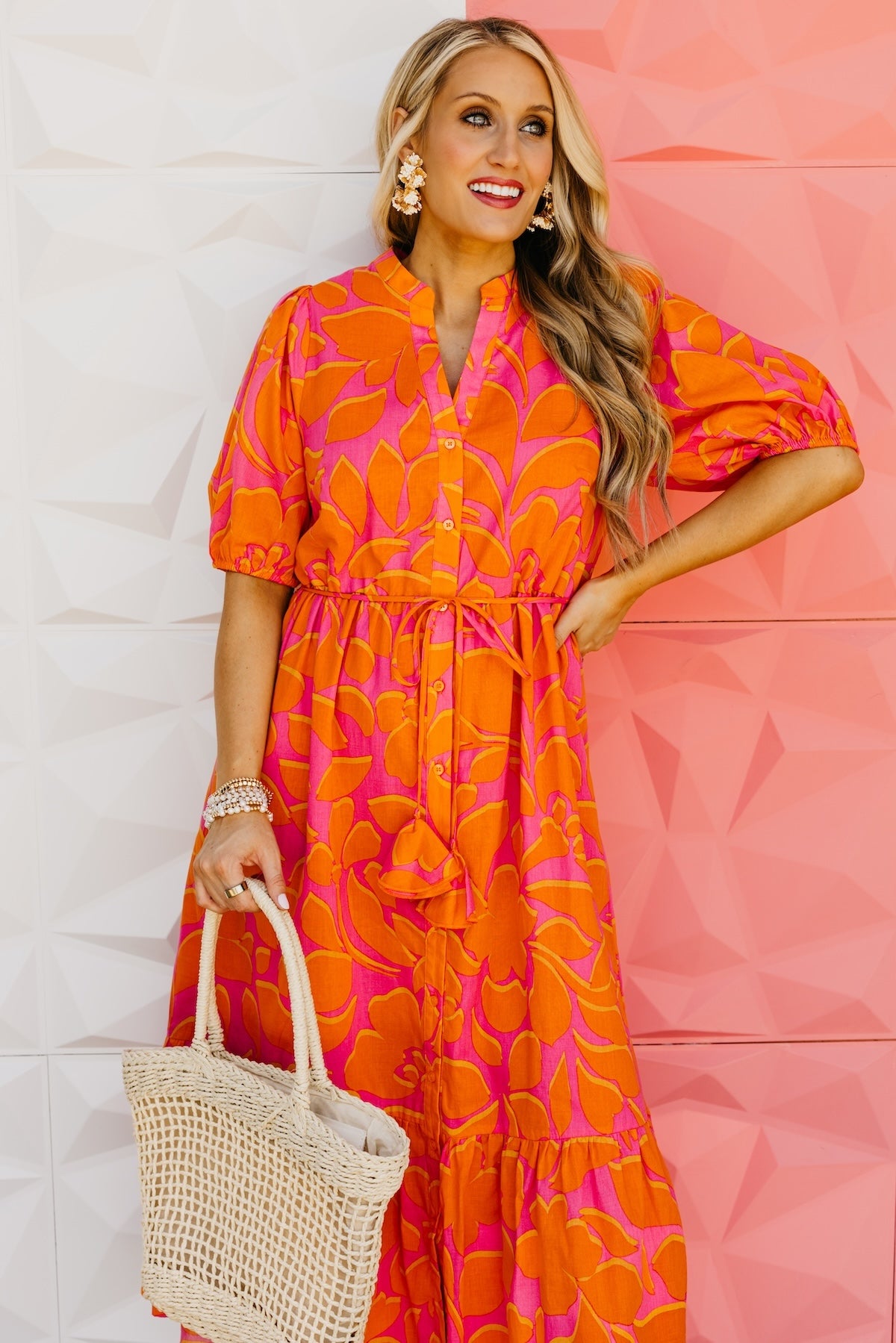 The Troy Floral Button Down Midi Dress
