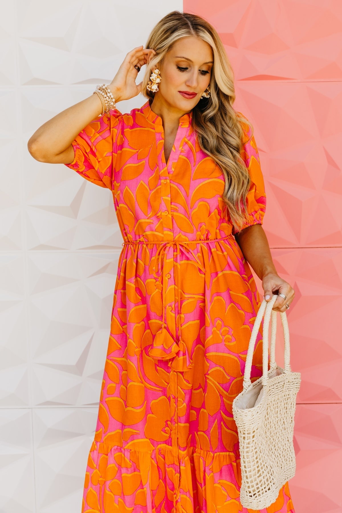 The Troy Floral Button Down Midi Dress